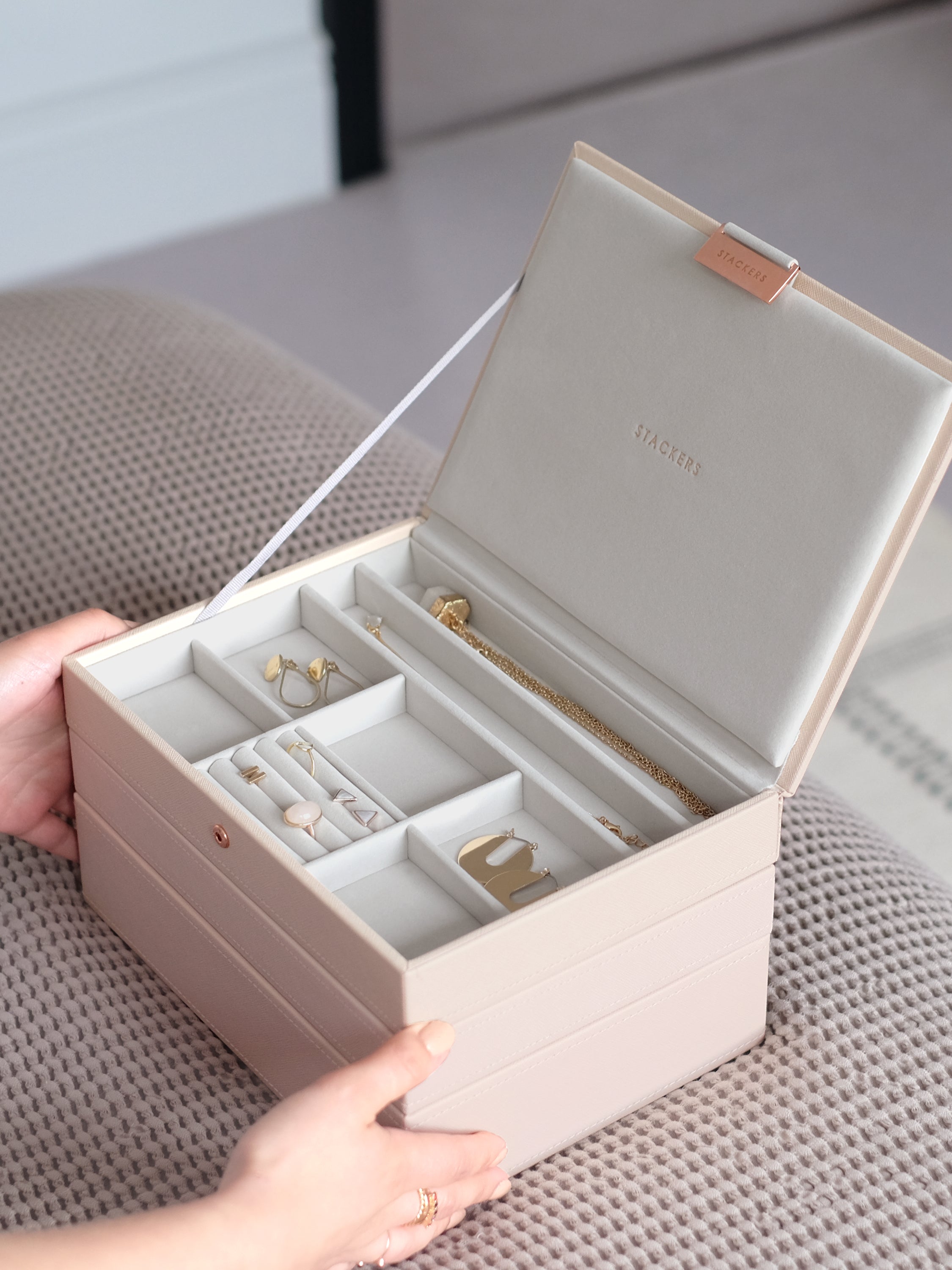 Stackers Classic Boîte à Bijoux Lot de 3 Rose
