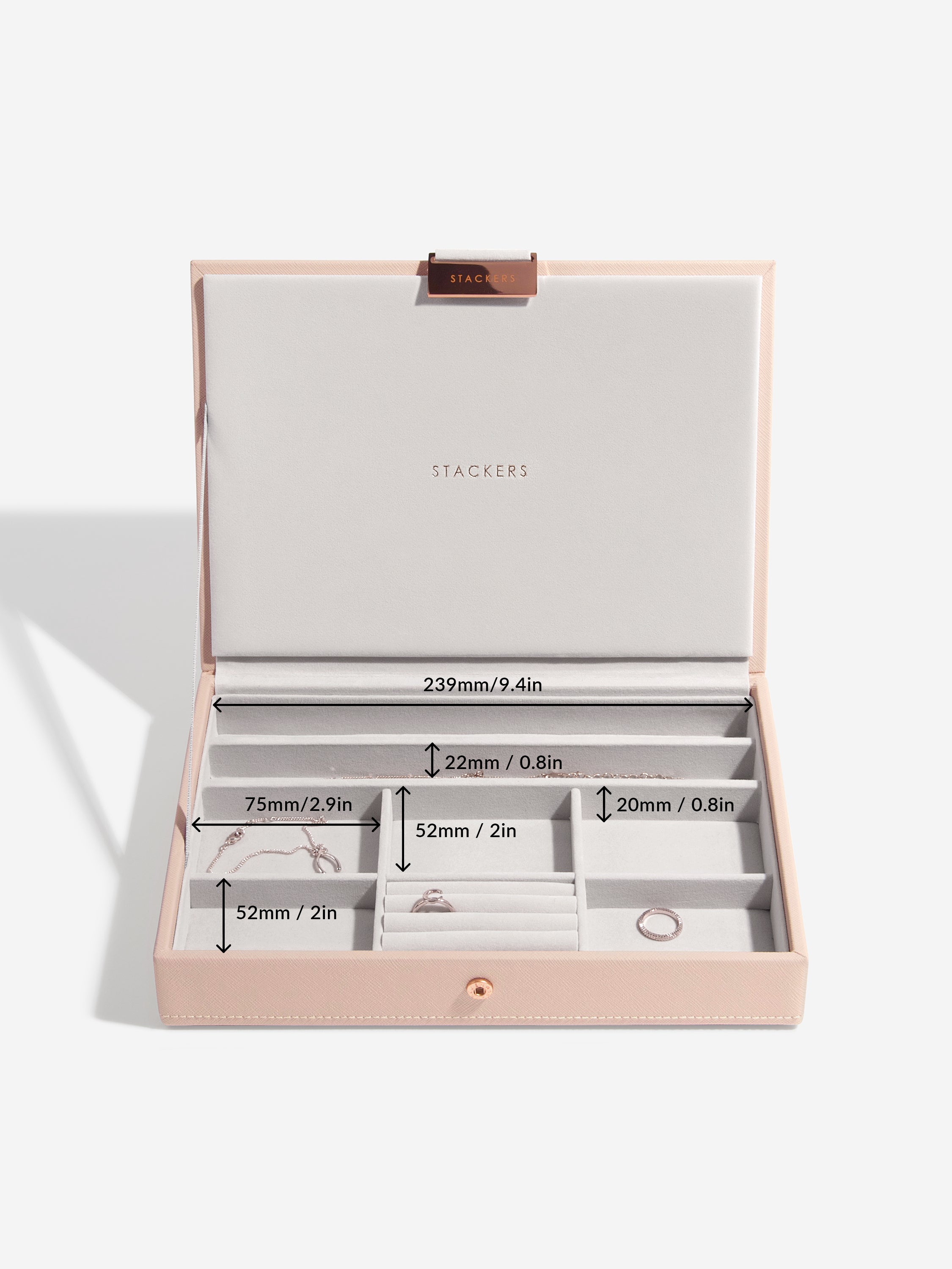 Stackers Classic Boîte à Bijoux Lot de 3 Rose