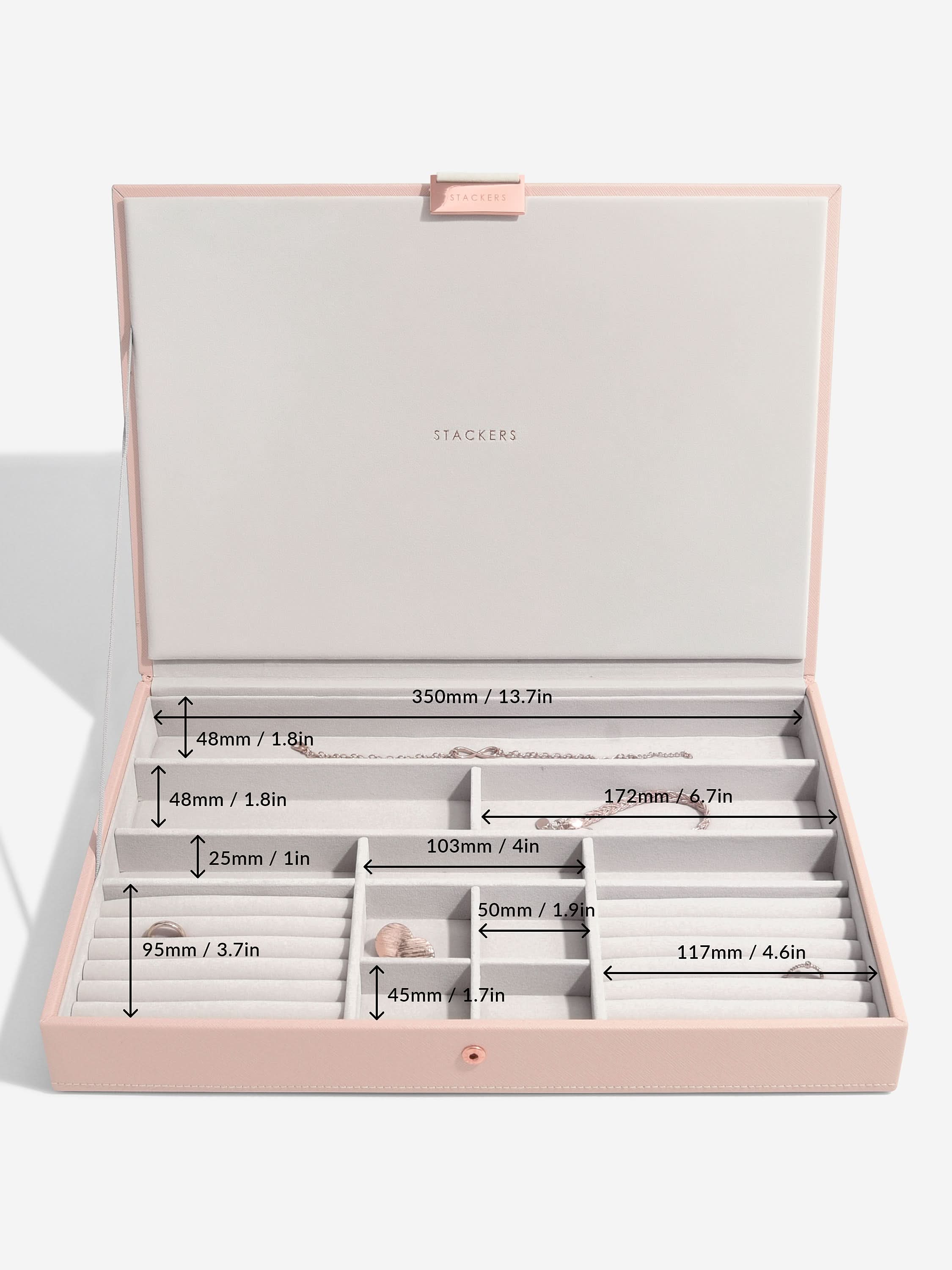 Stackers Deksel voor XL Juwelendoos Roze - Mystackers