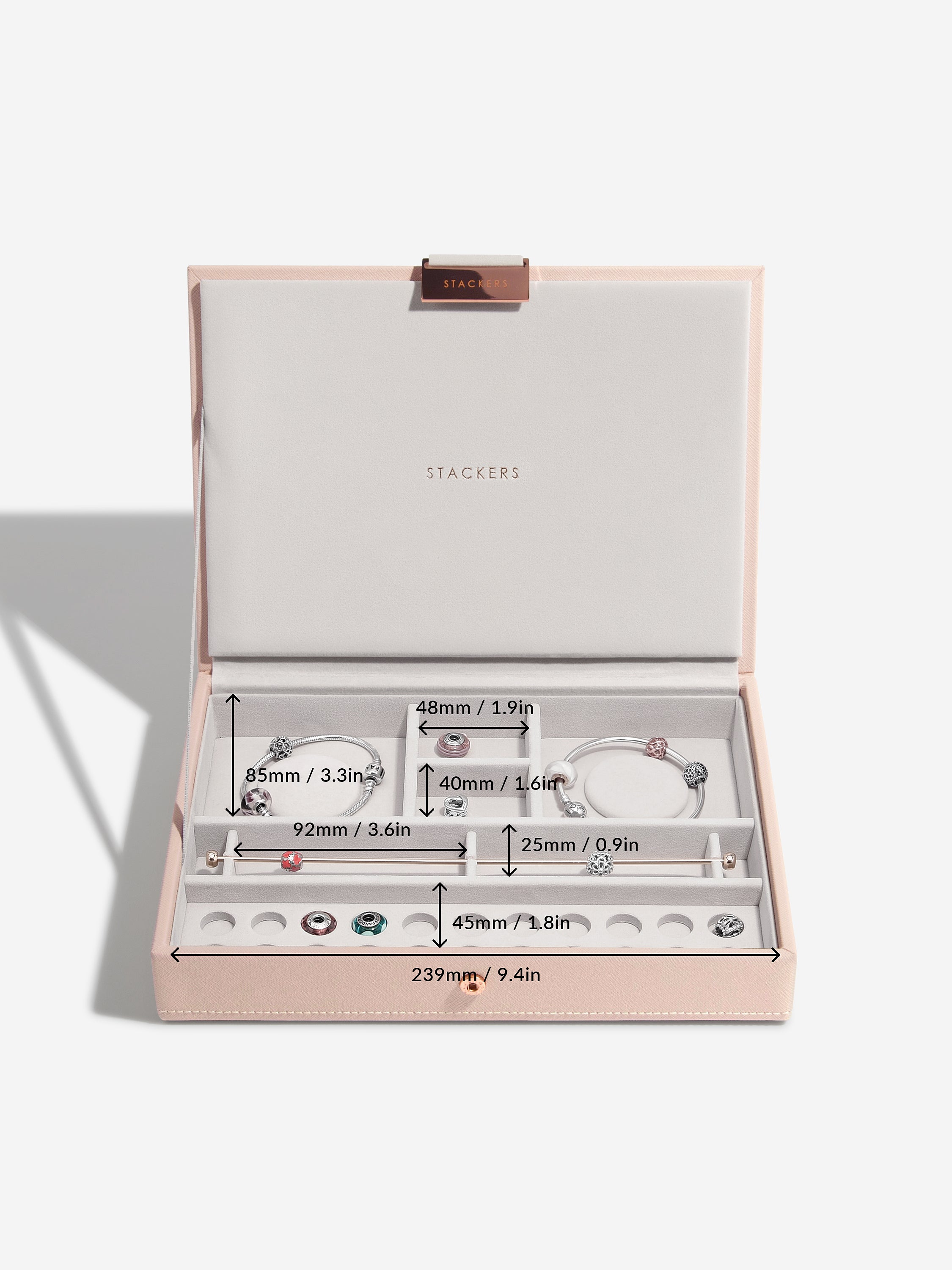 Stackers Charm Lid for Classic Jewellery Box Pink