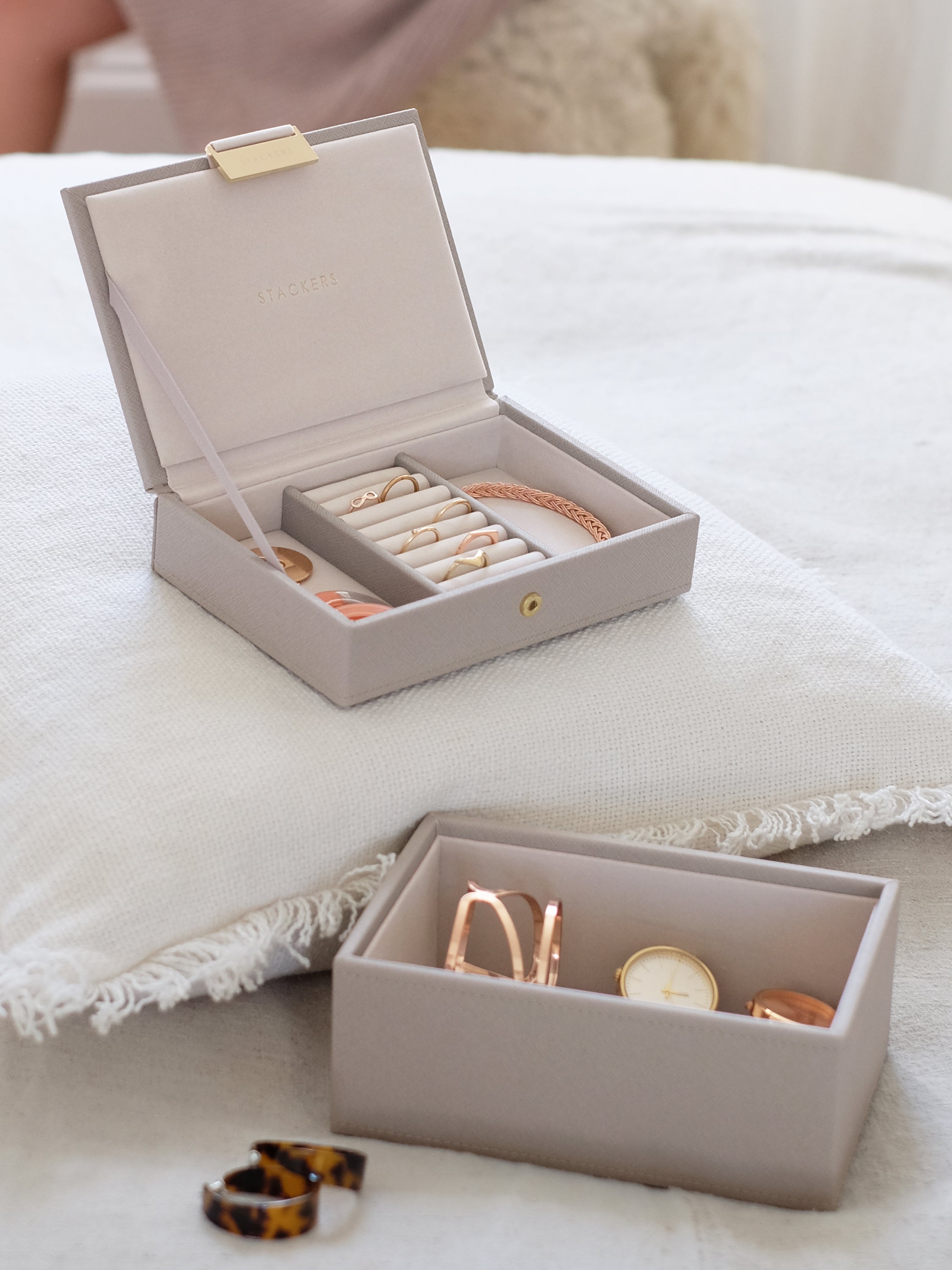 Stackers Mini Boîte à Bijoux Lot de 2 Taupe