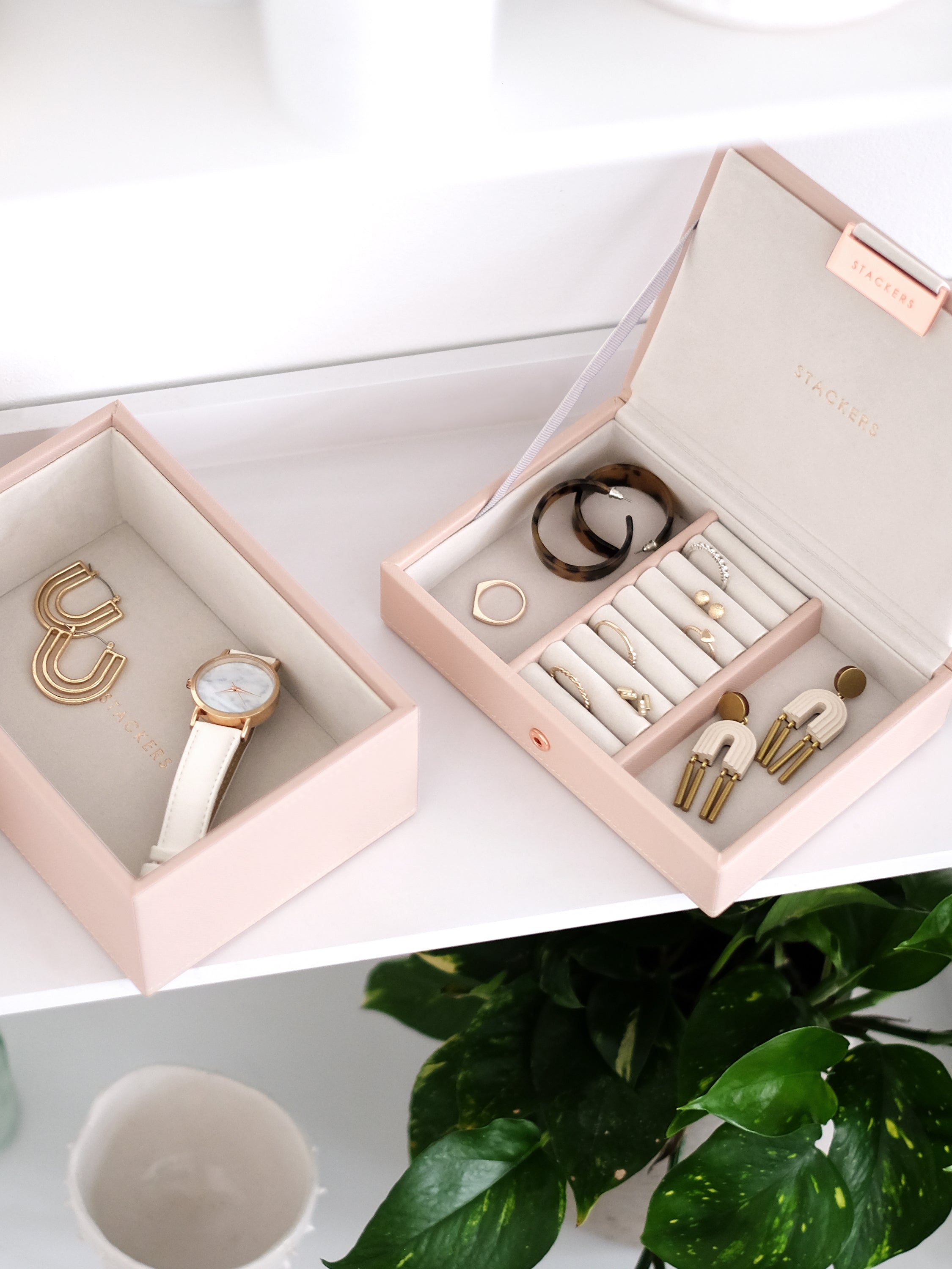 Stackers Mini Boîte à Bijoux Lot de 2 Rose