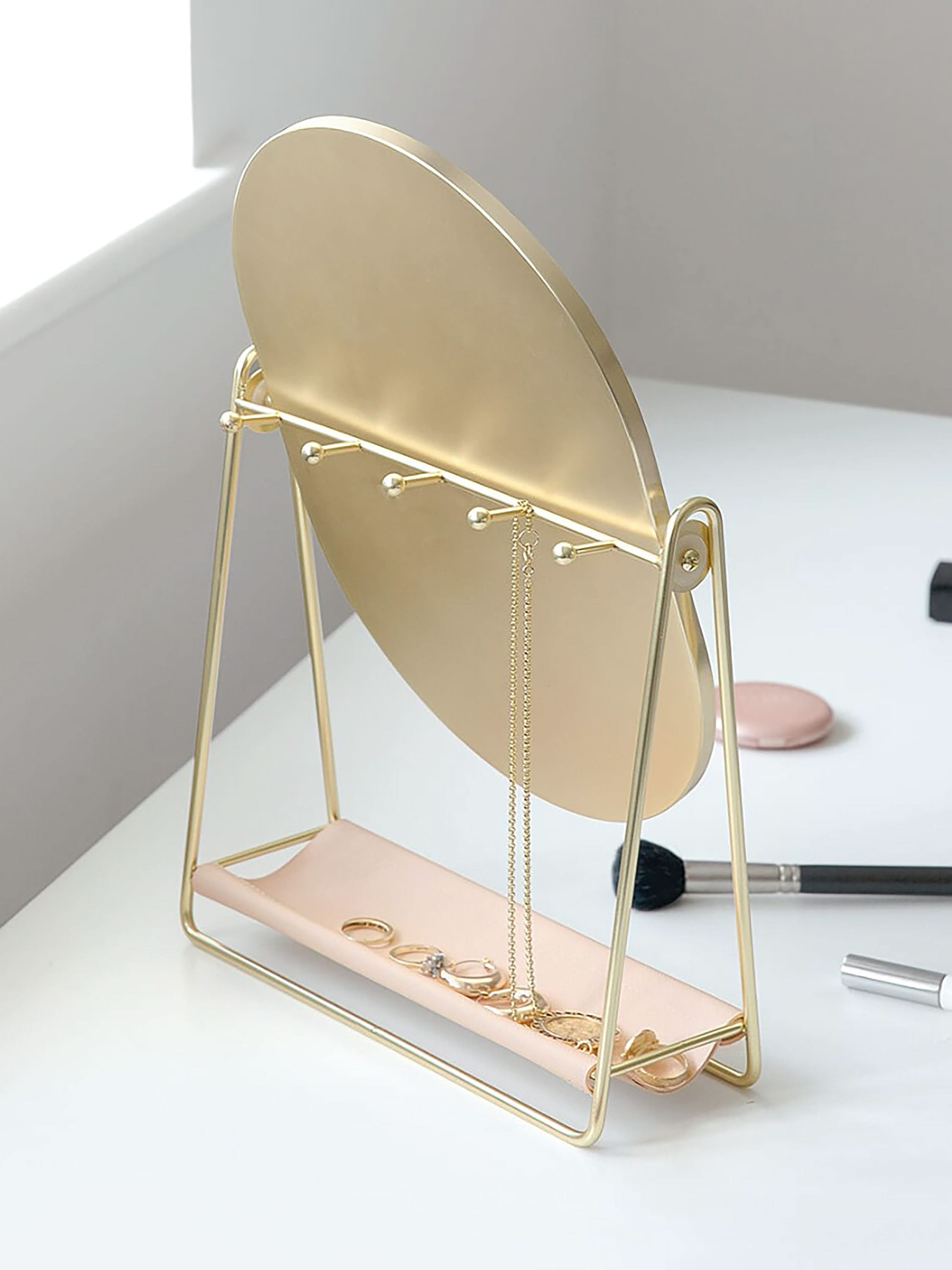 Stackers Mirror with Jewellery Stand Pink