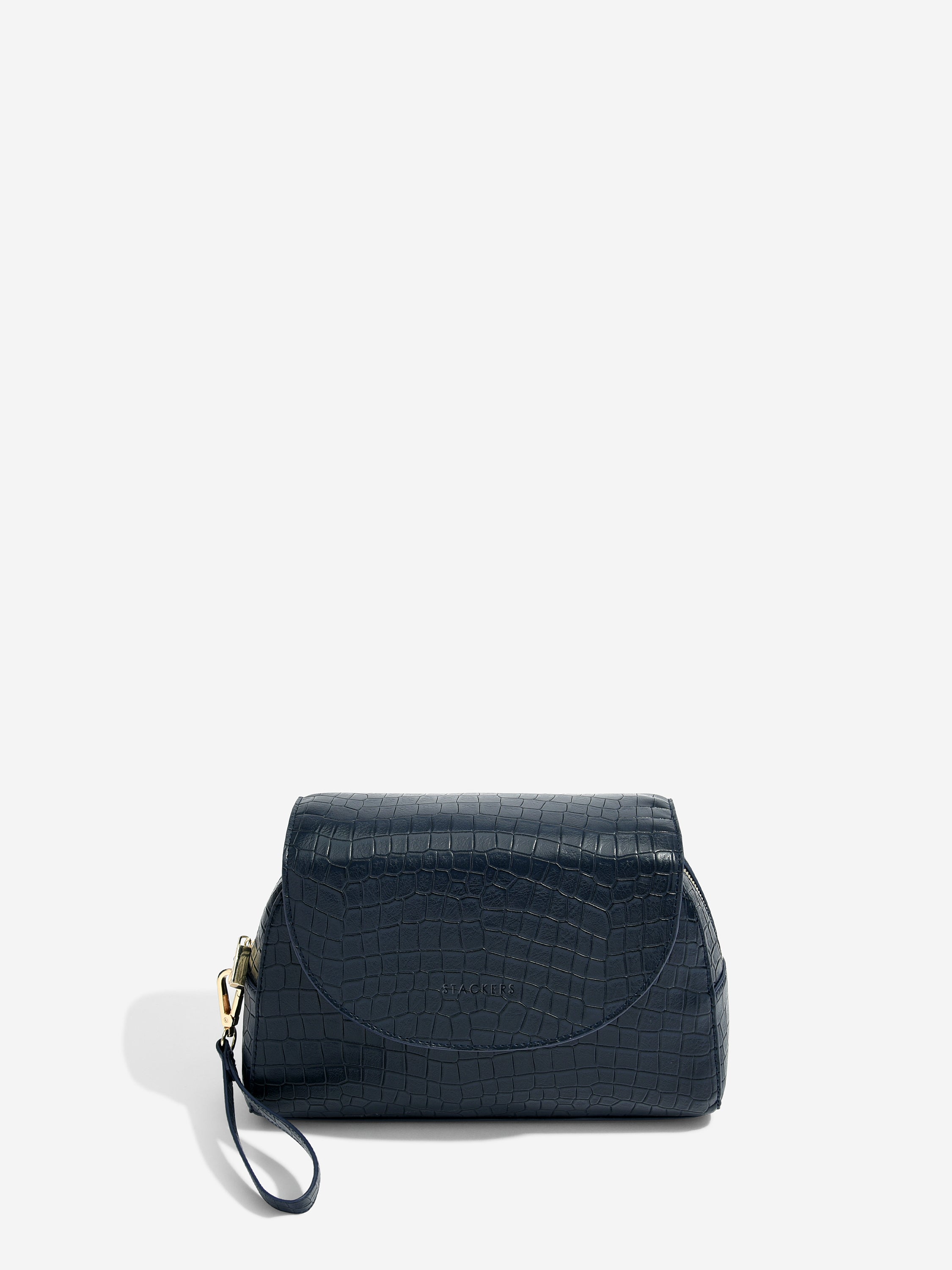 Stackers Crocodile Print Make-up Bag Black