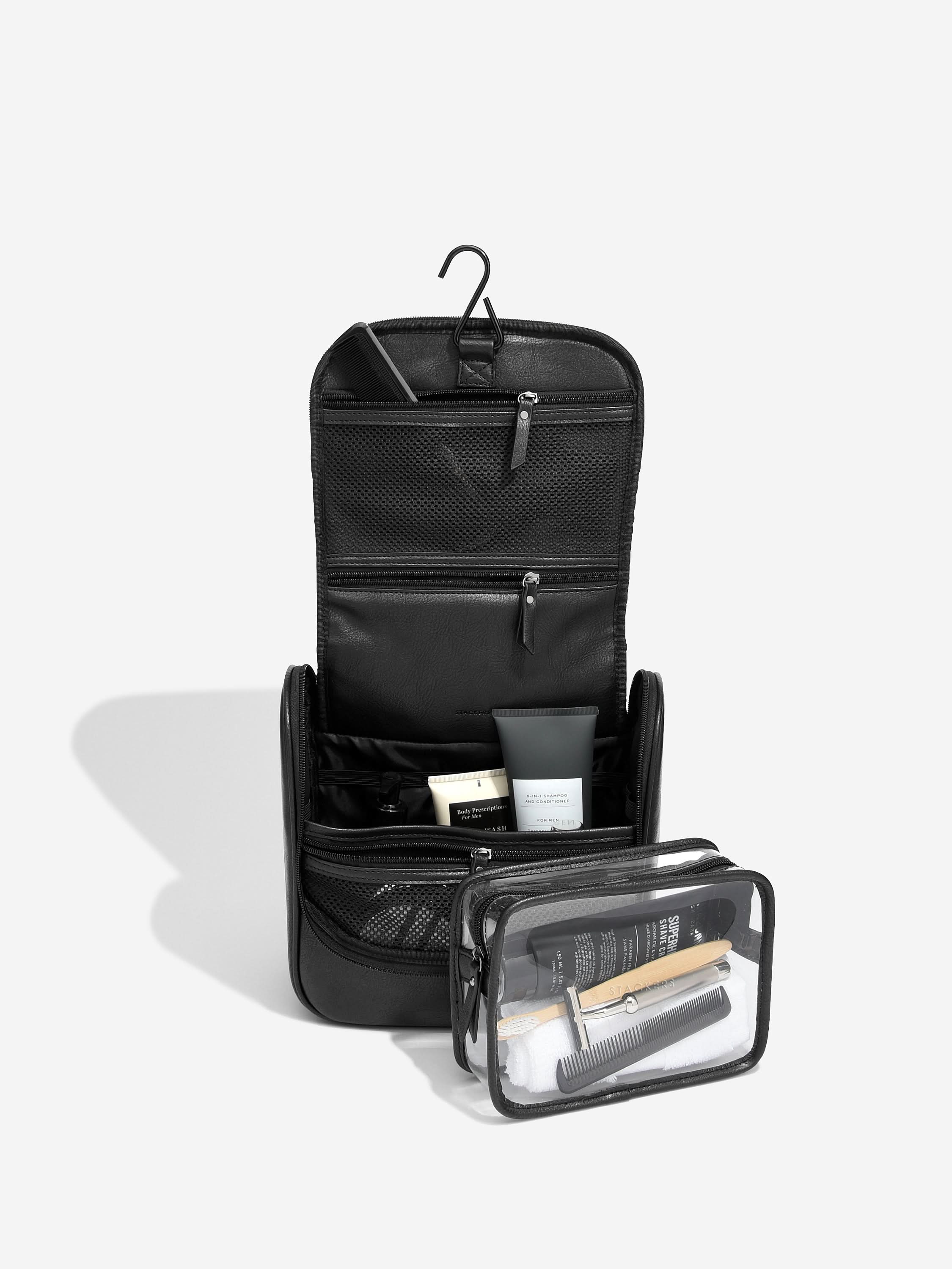 Stackers Hanging Toiletry Bag Black