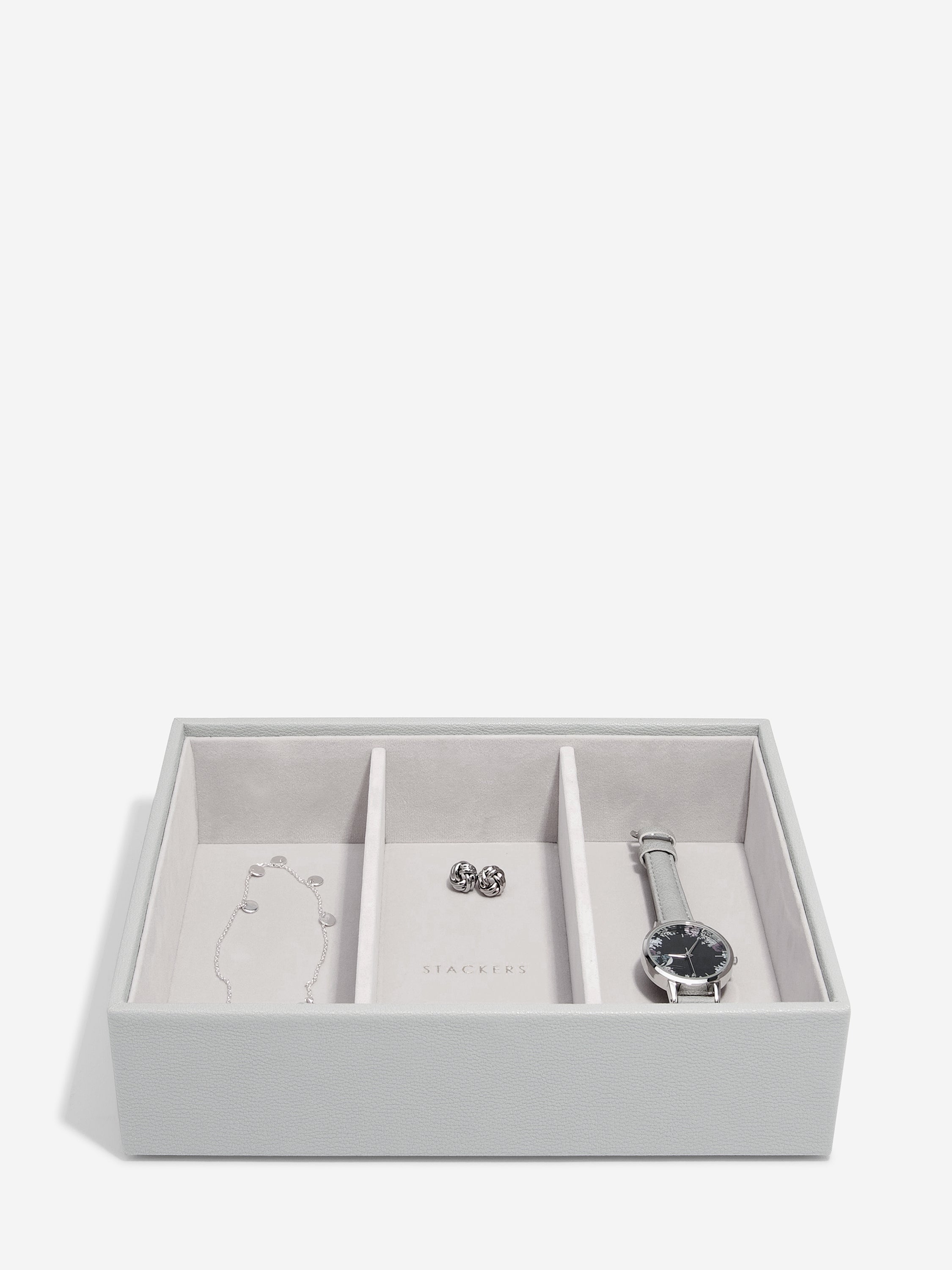 Stackers Classic Boîte à Bijoux Lot de 3 Gris