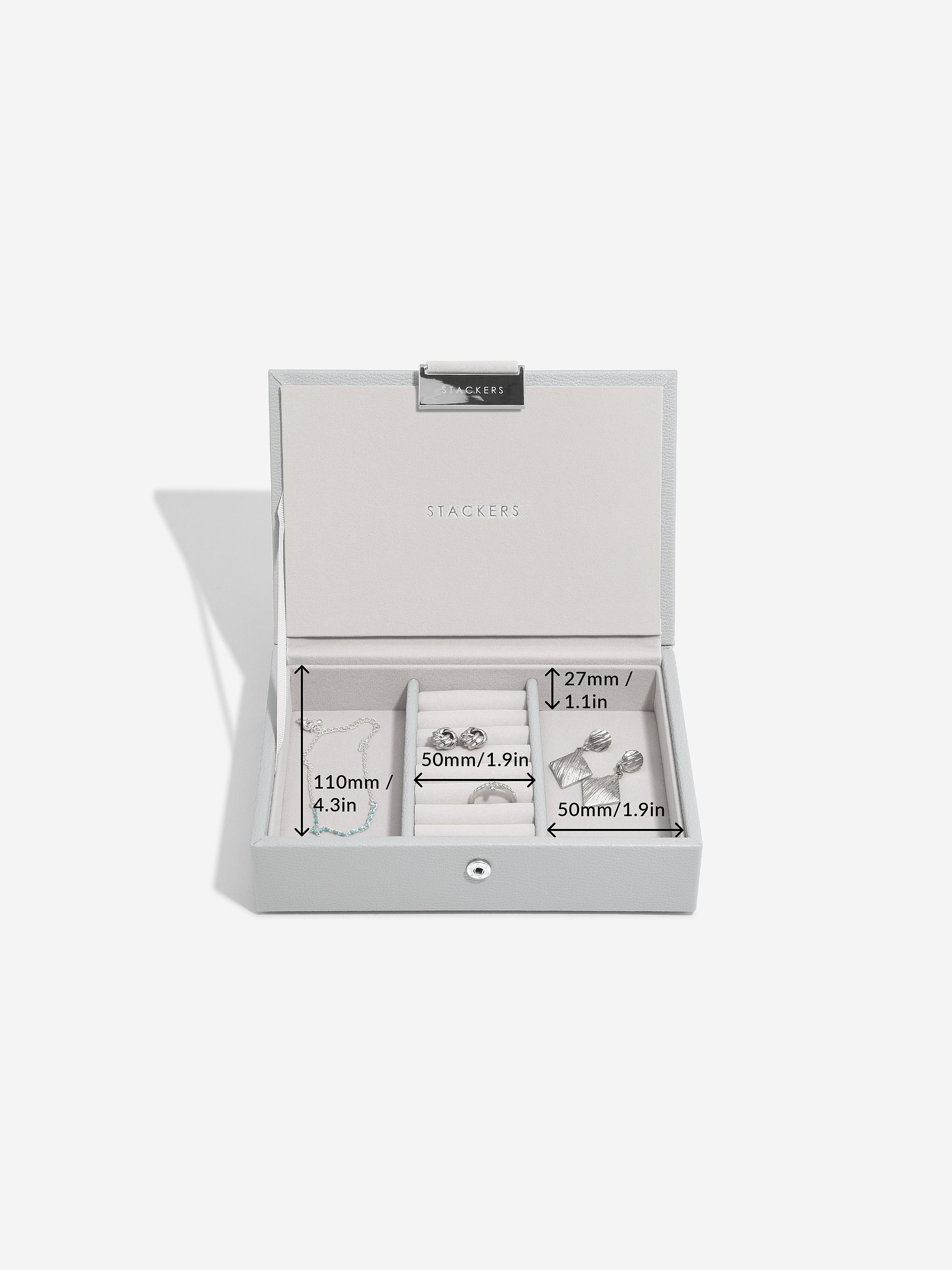 Stackers Couvercle pour Mini Boîte à Bijoux Gris