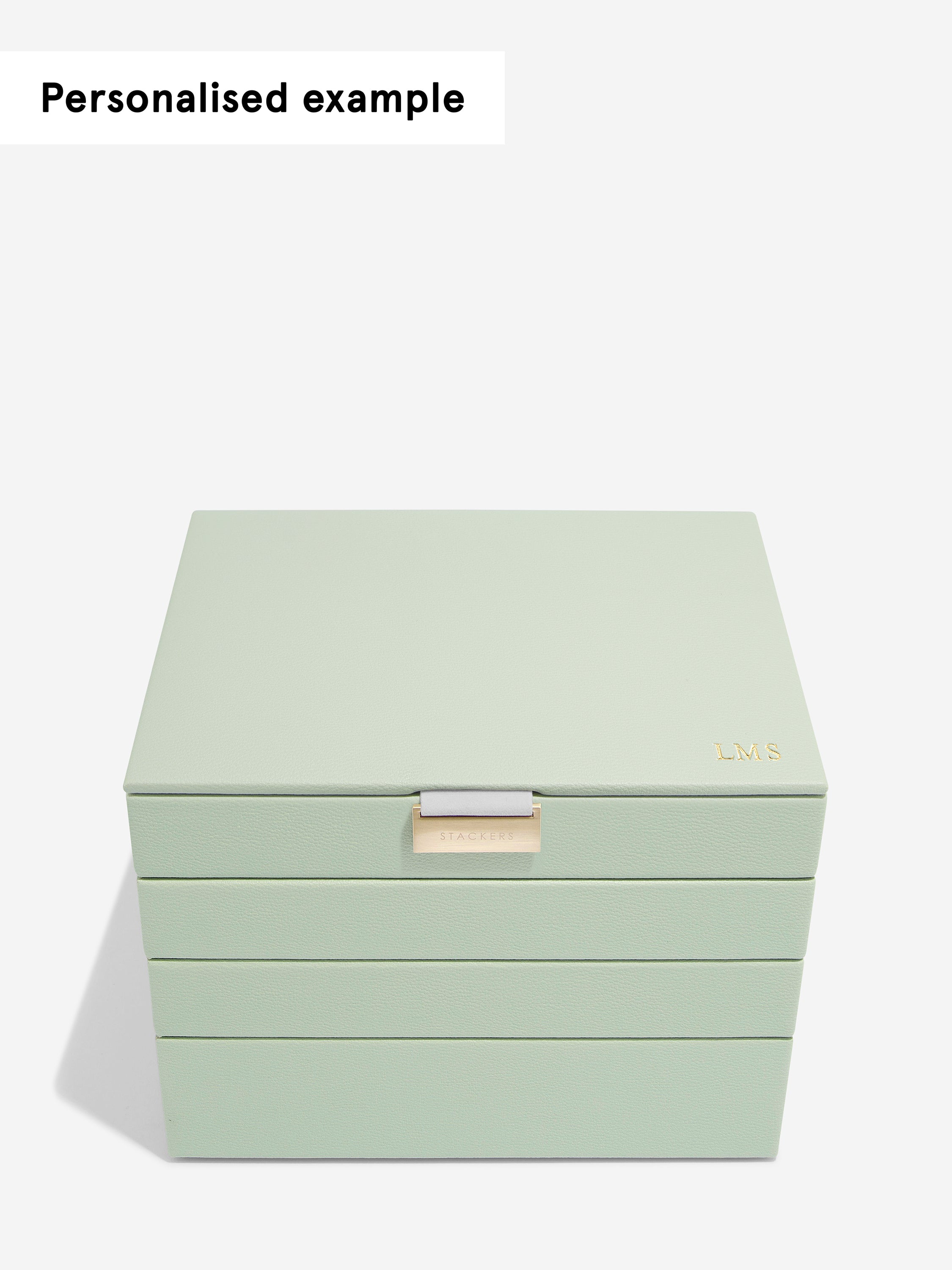 Stackers Classic Boîte à Bijoux Lot de 4 Vert Sauge