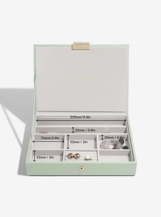Stackers Classic Boîte à Bijoux Lot de 4 Vert Sauge