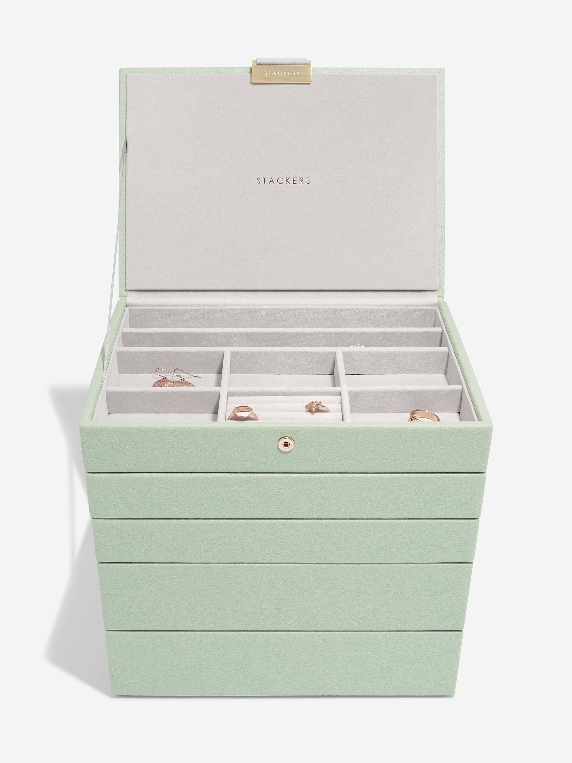 Stackers Classic Jewellery Box Set of 5 Sage Green