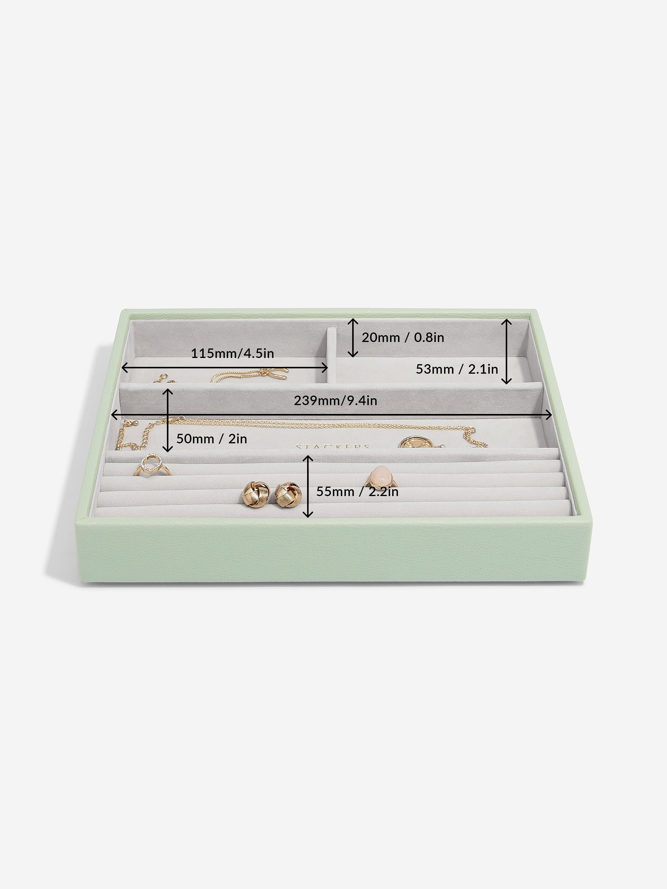 Stackers Classic Jewellery Box Set of 5 Sage Green
