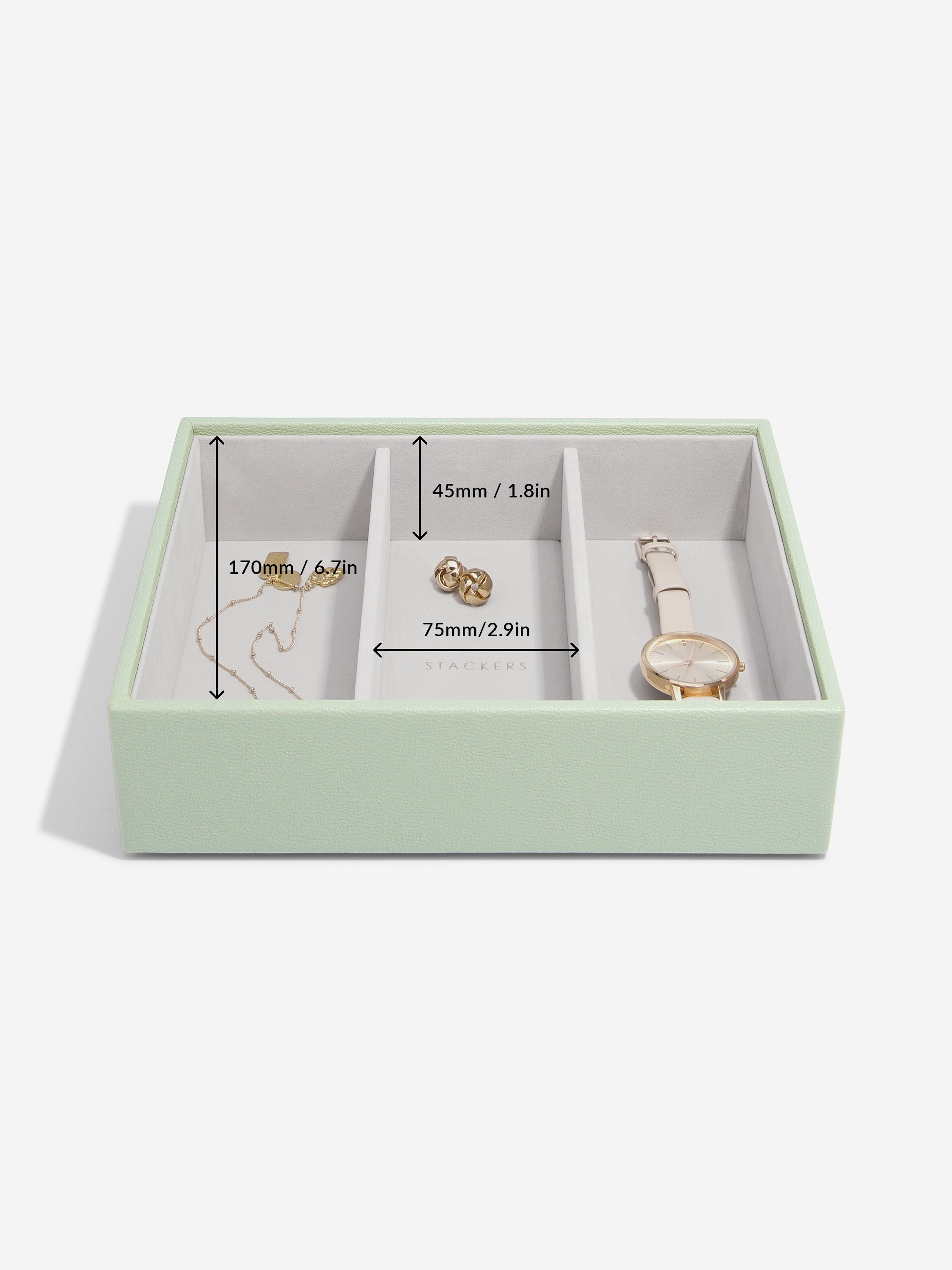 Stackers Classic Jewellery Box Set of 5 Sage Green