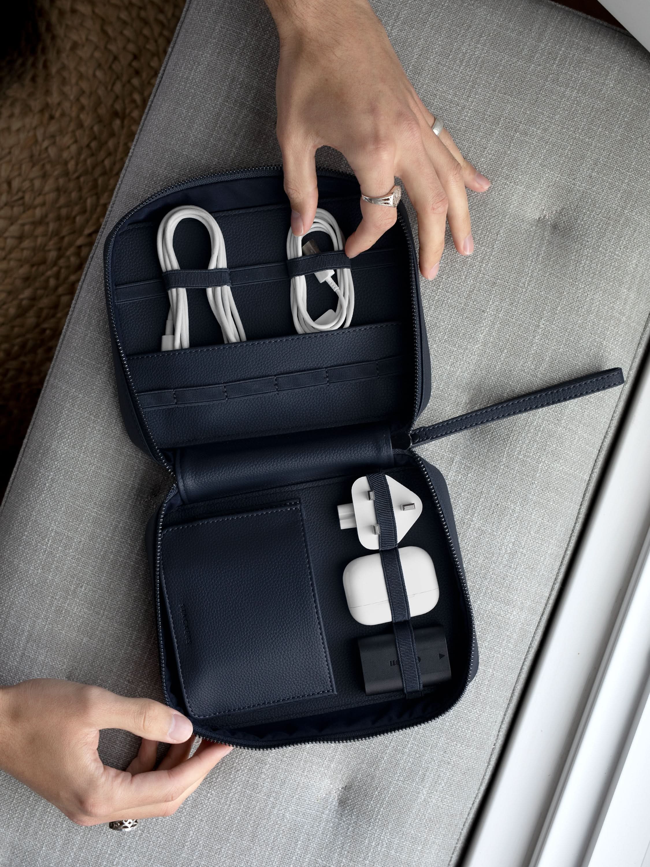 Stackers Cable Tidy Navy Blue