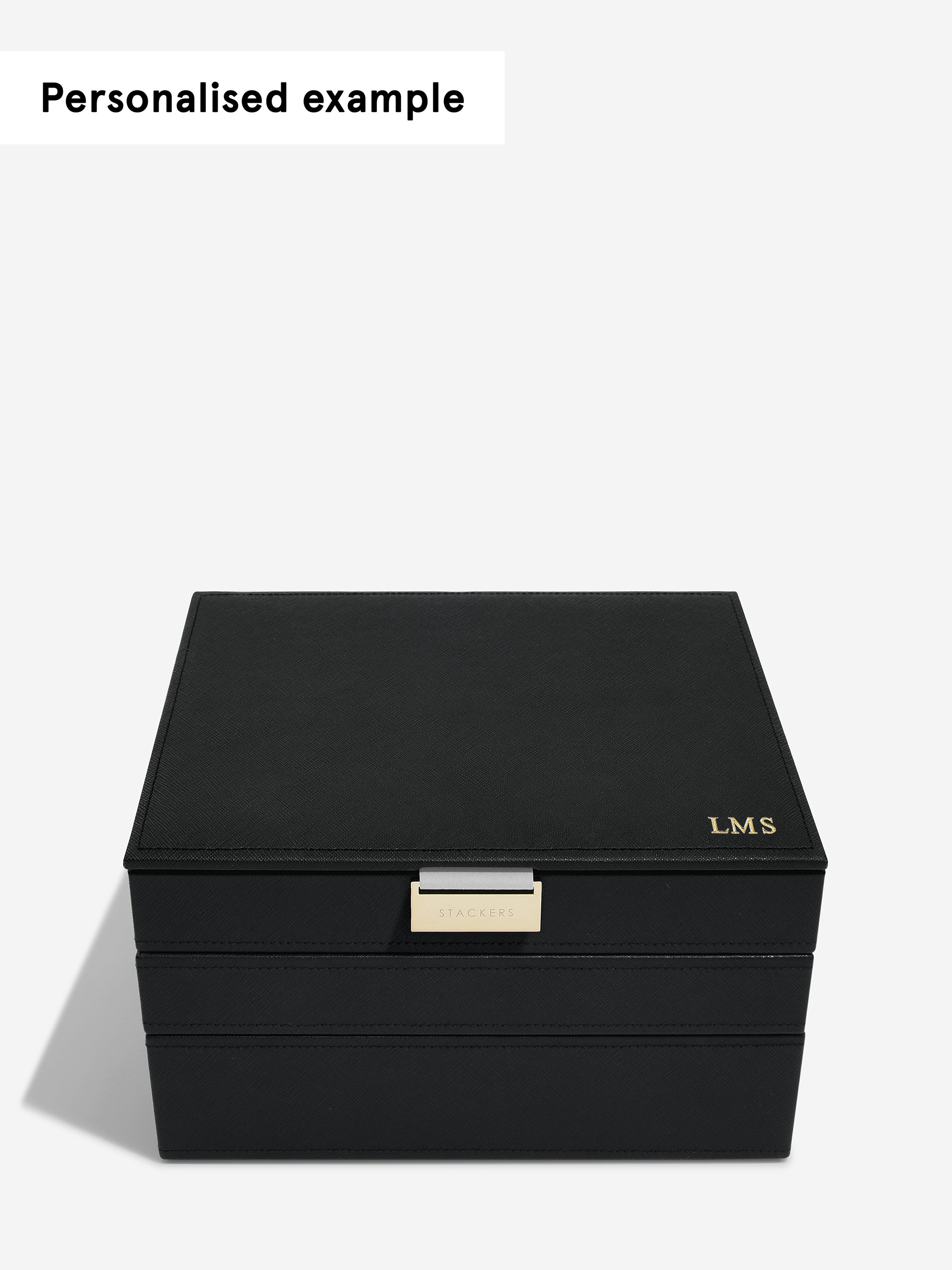 Stackers Classic Boîte à Bijoux Lot de 3 Noir