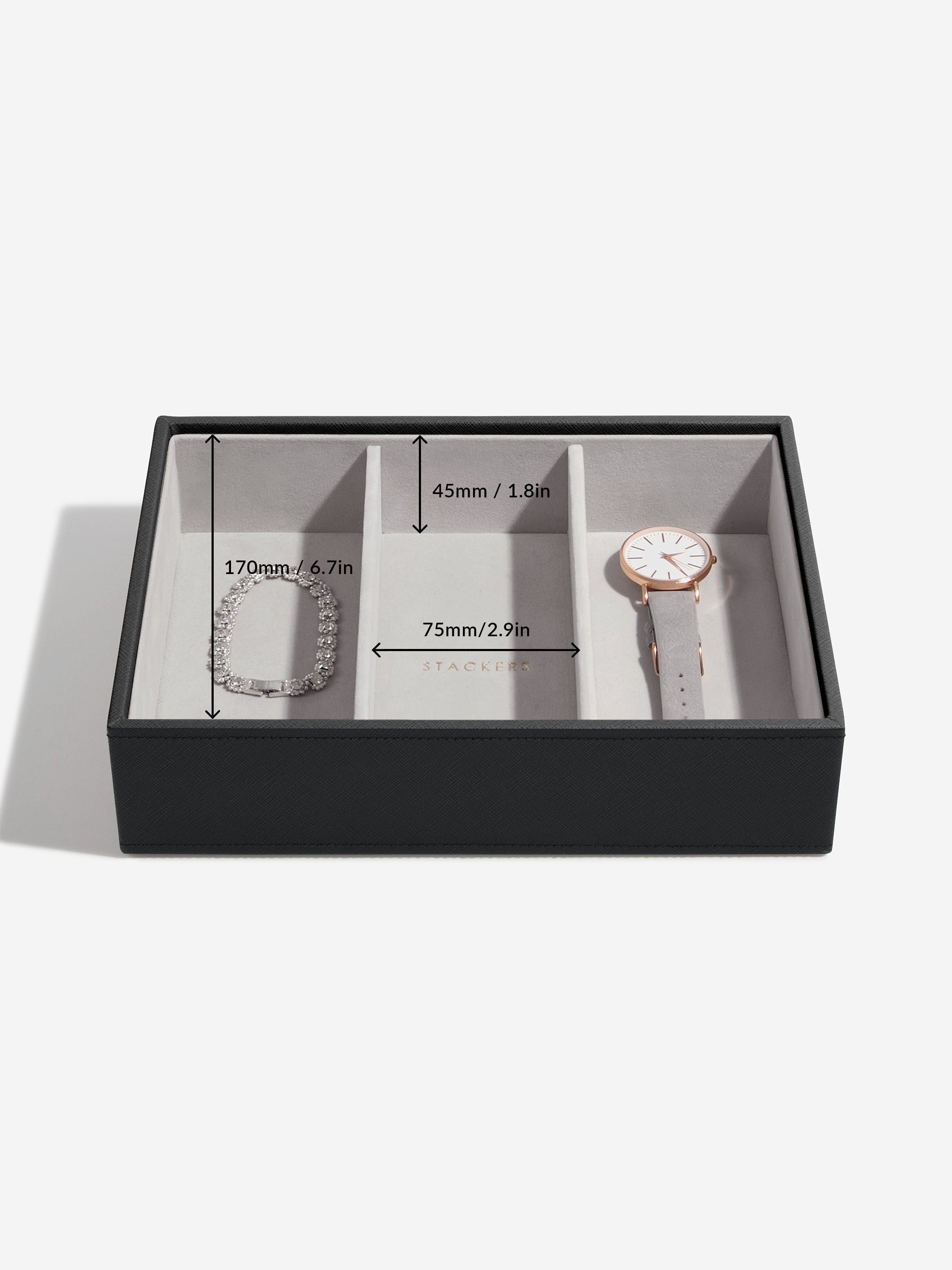 Stackers Classic Boîte à Bijoux Lot de 3 Noir