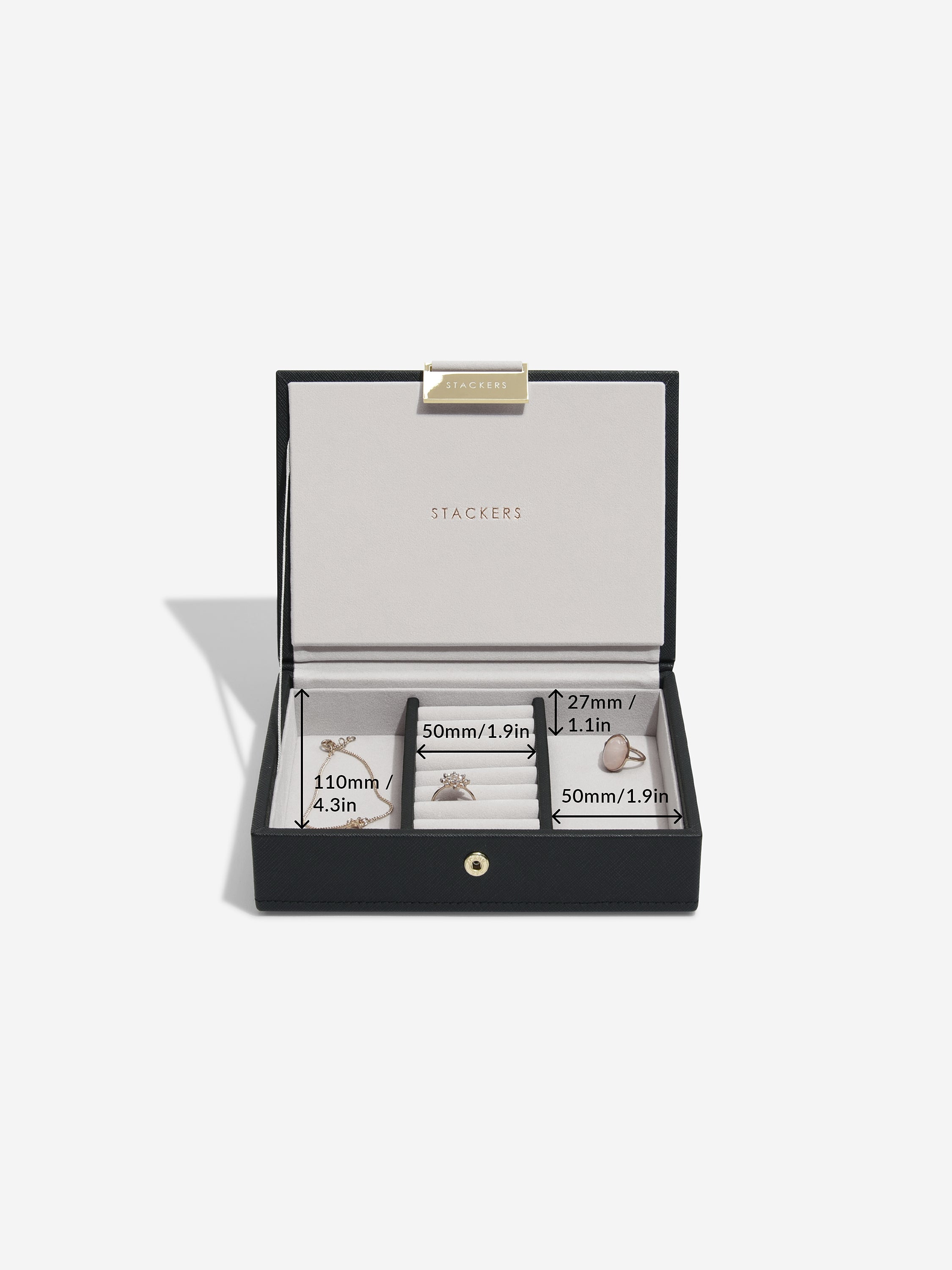 Stackers Couvercle pour Mini Boîte à Bijoux Noir
