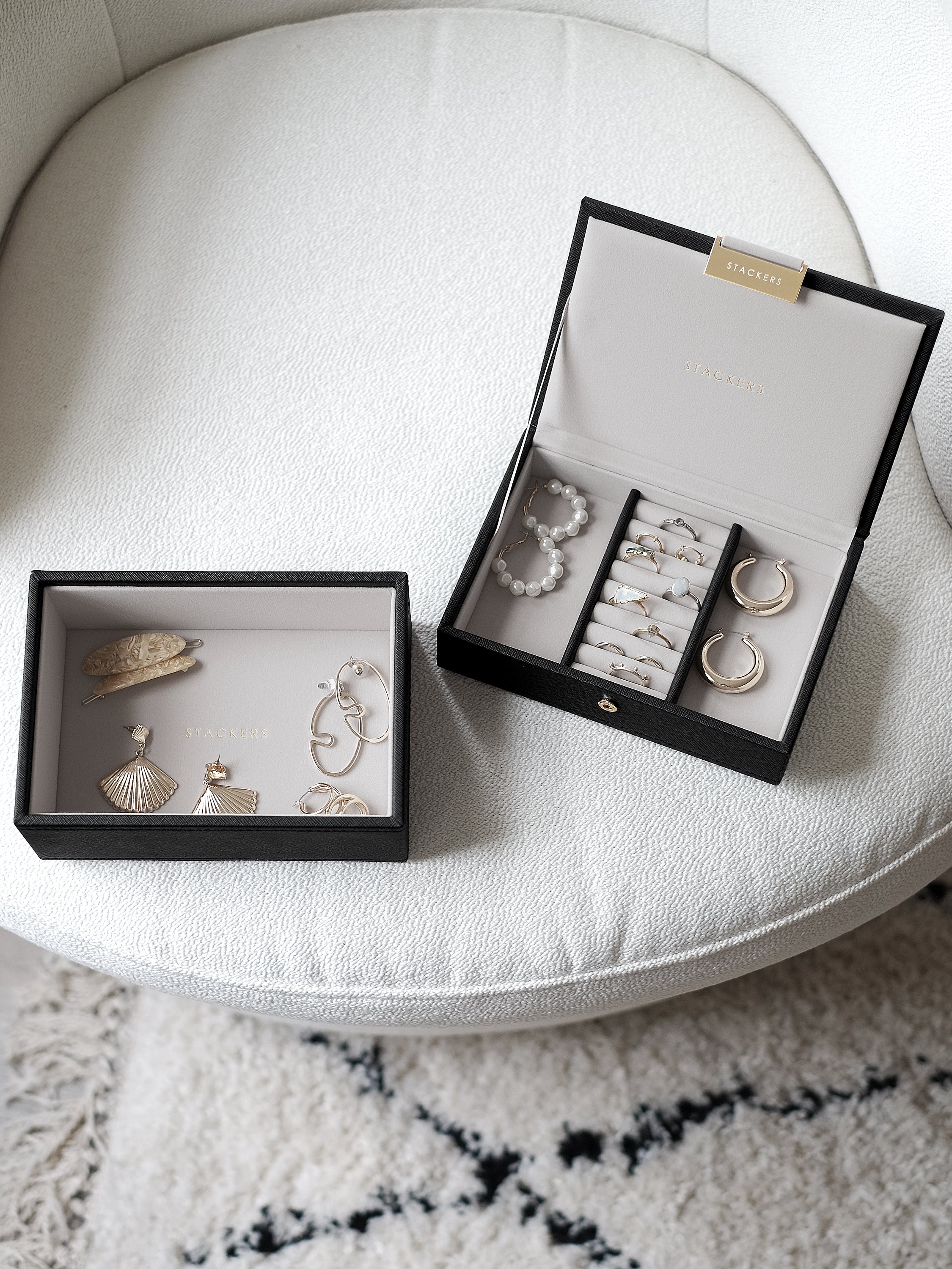 Stackers Mini Boîte à Bijoux Lot de 2 Noir
