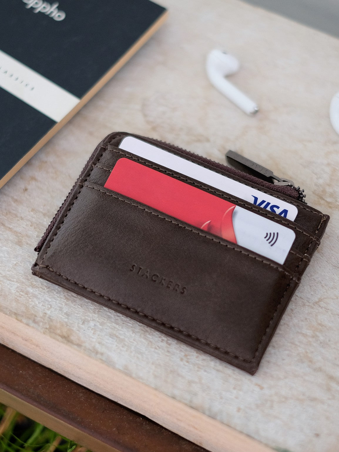 Porte-carte d'identité Stackers Marron