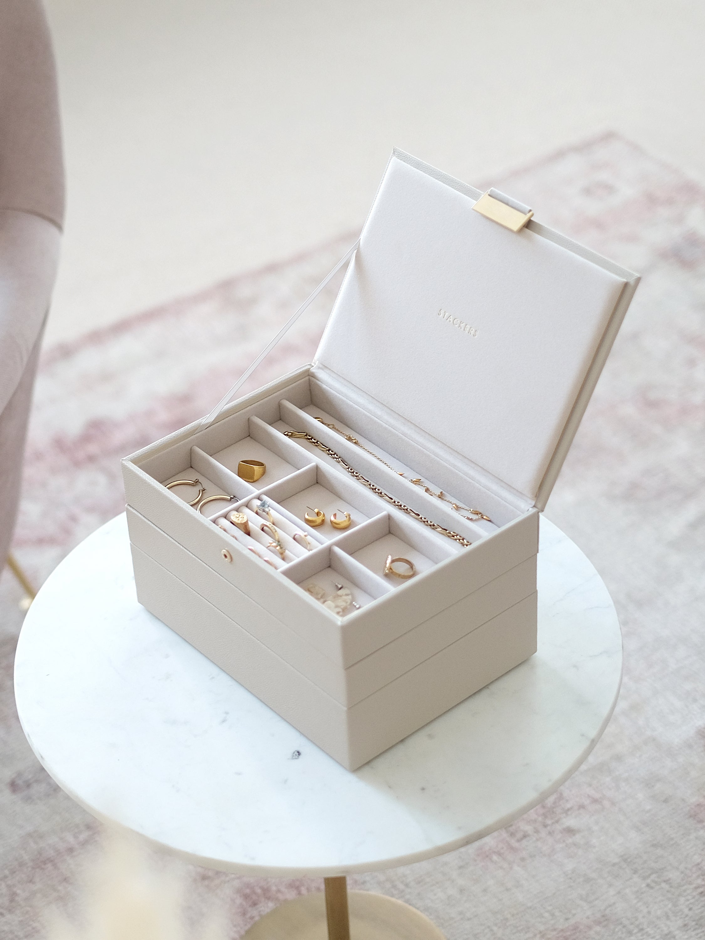 Stackers Classic Boîte à Bijoux Lot de 3 Avoine