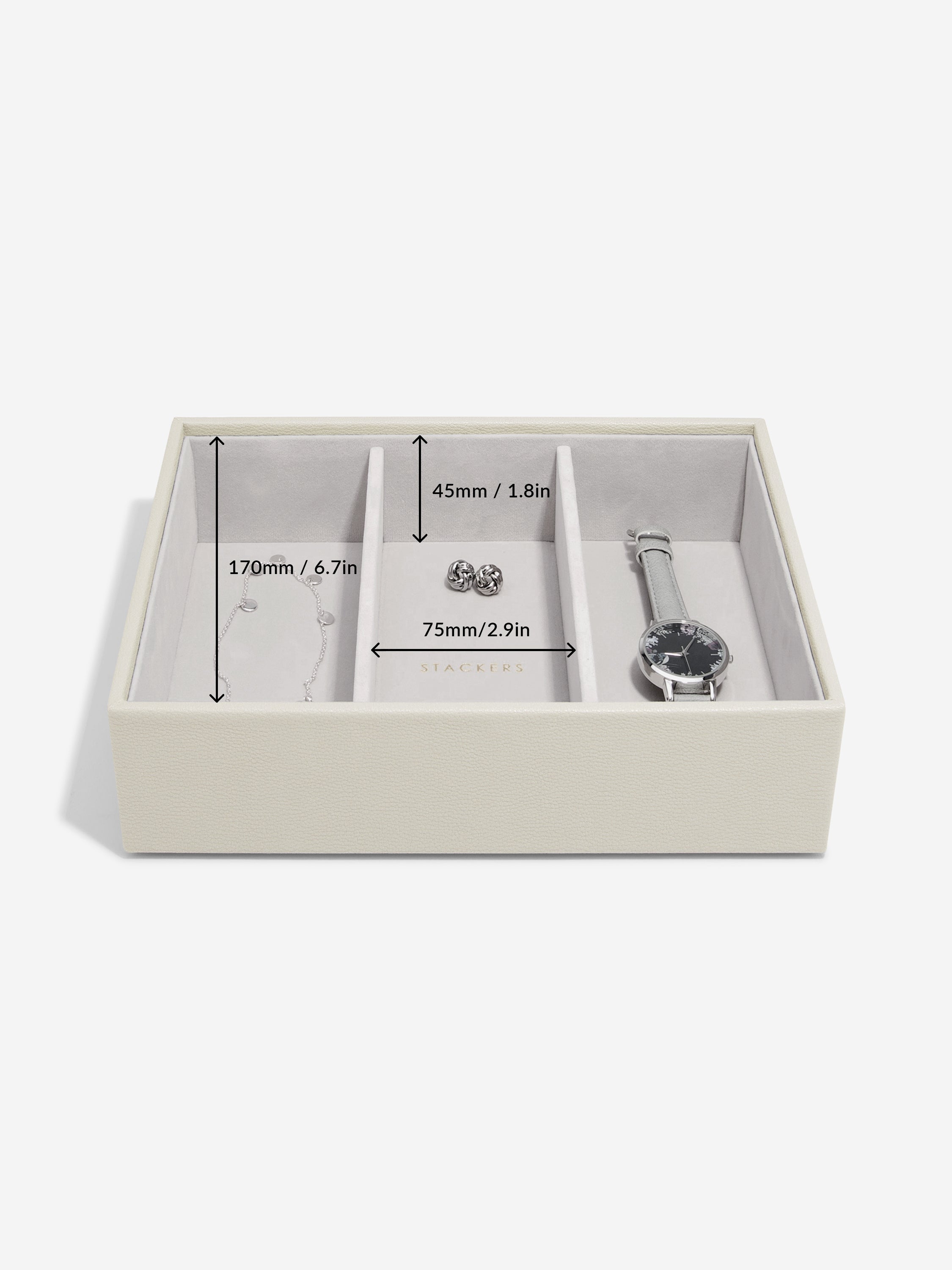 Stackers Classic Boîte à Bijoux Lot de 3 Avoine