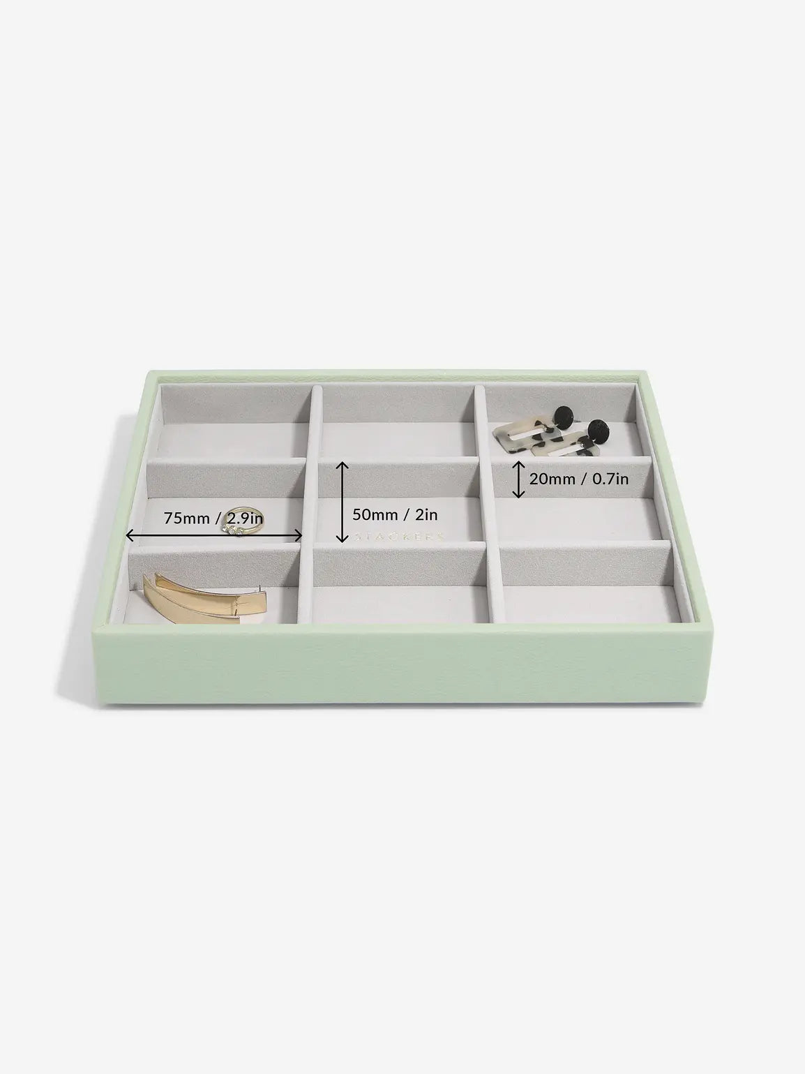 Stackers Standard Jewellery Layer for Classic Jewellery Box Sage Green
