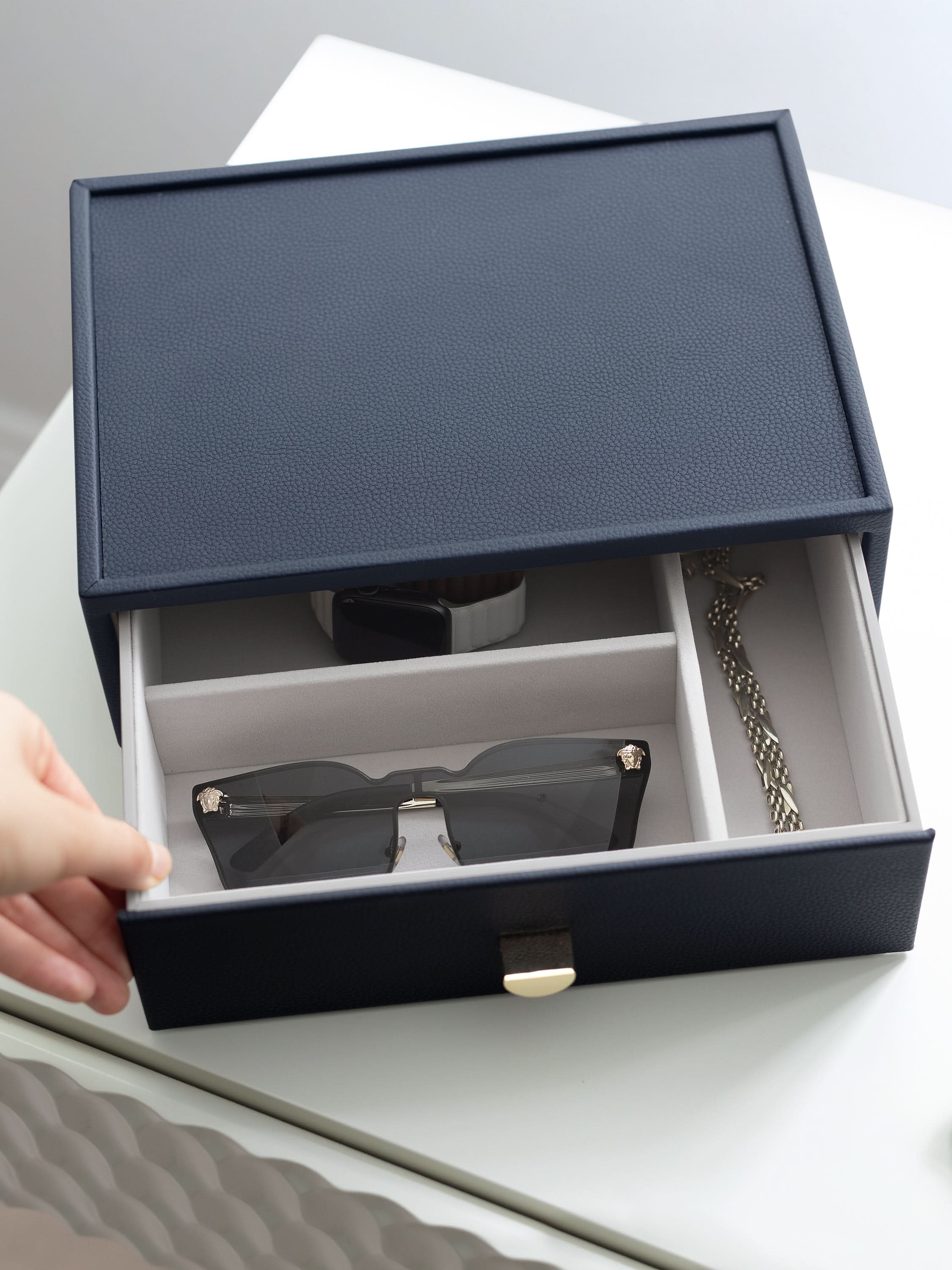 Stackers Accessory Drawer for Classic Display Jewellery Box Navy Blue