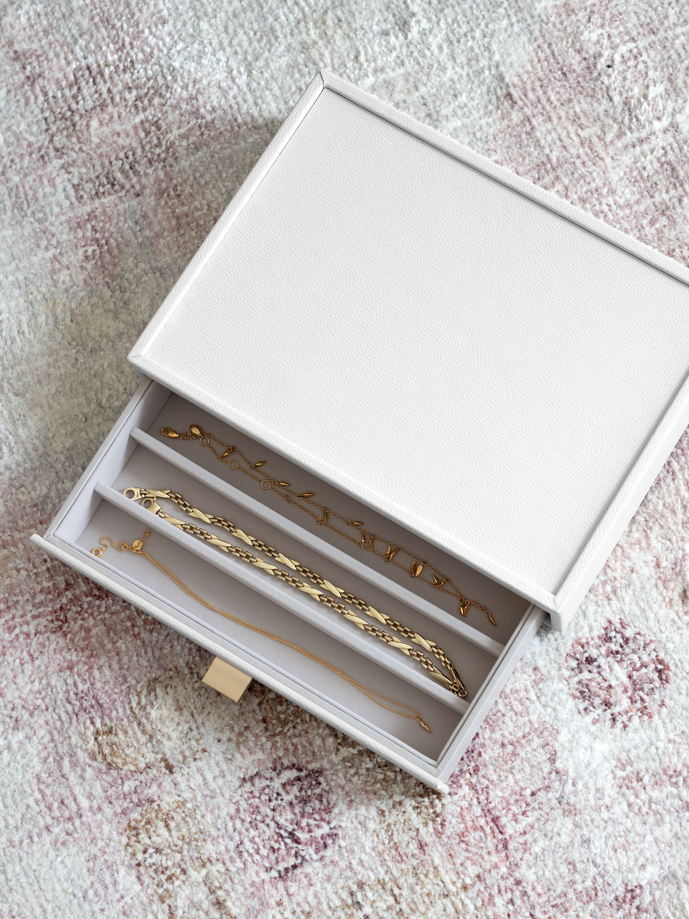 Stackers Tiroir à Colliers pour Boîte à Bijoux Display Classique Blanc