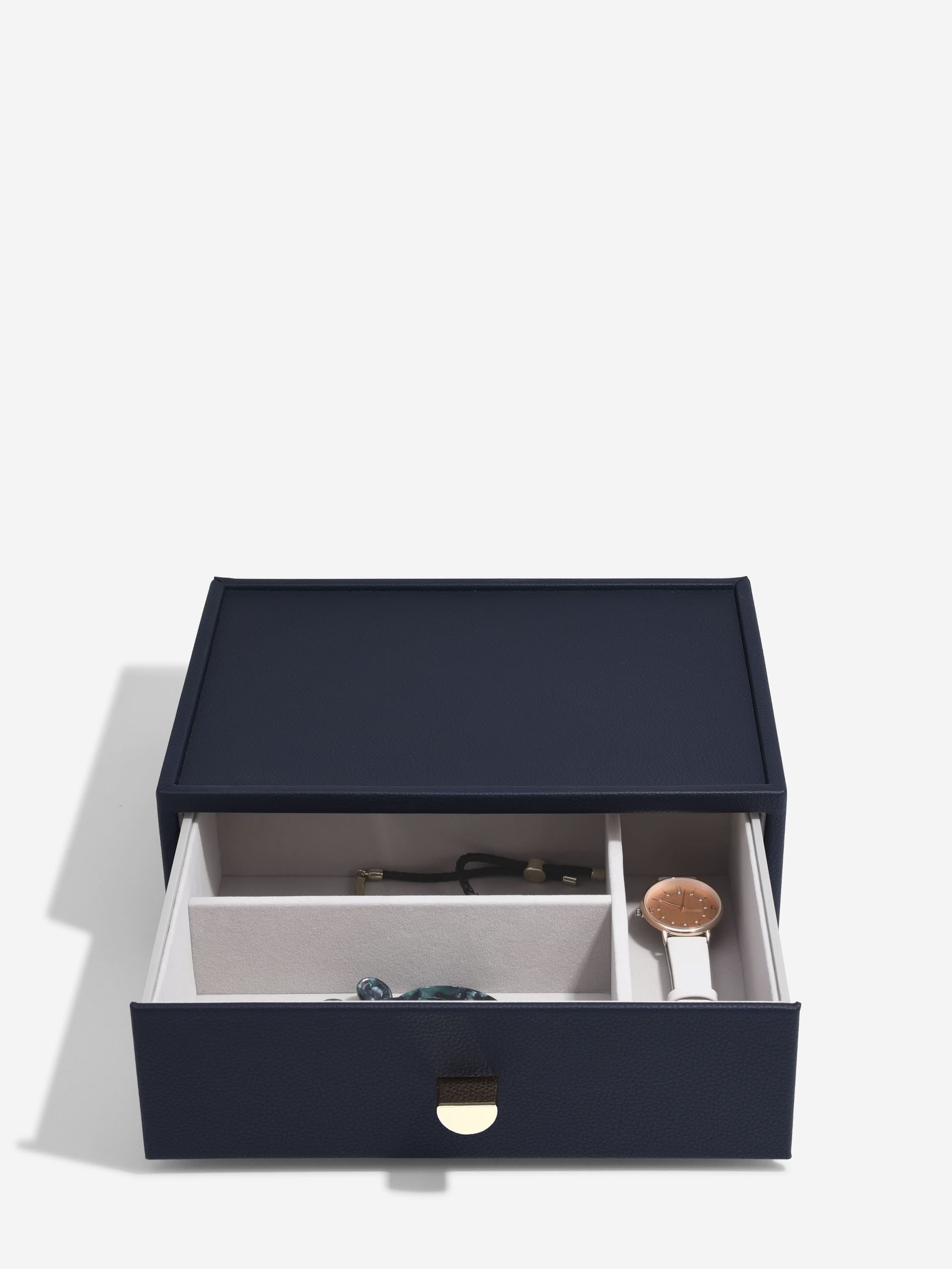 Stackers Klassieke Display Juwelendoos Set van 3 Marineblauw - Mystackers