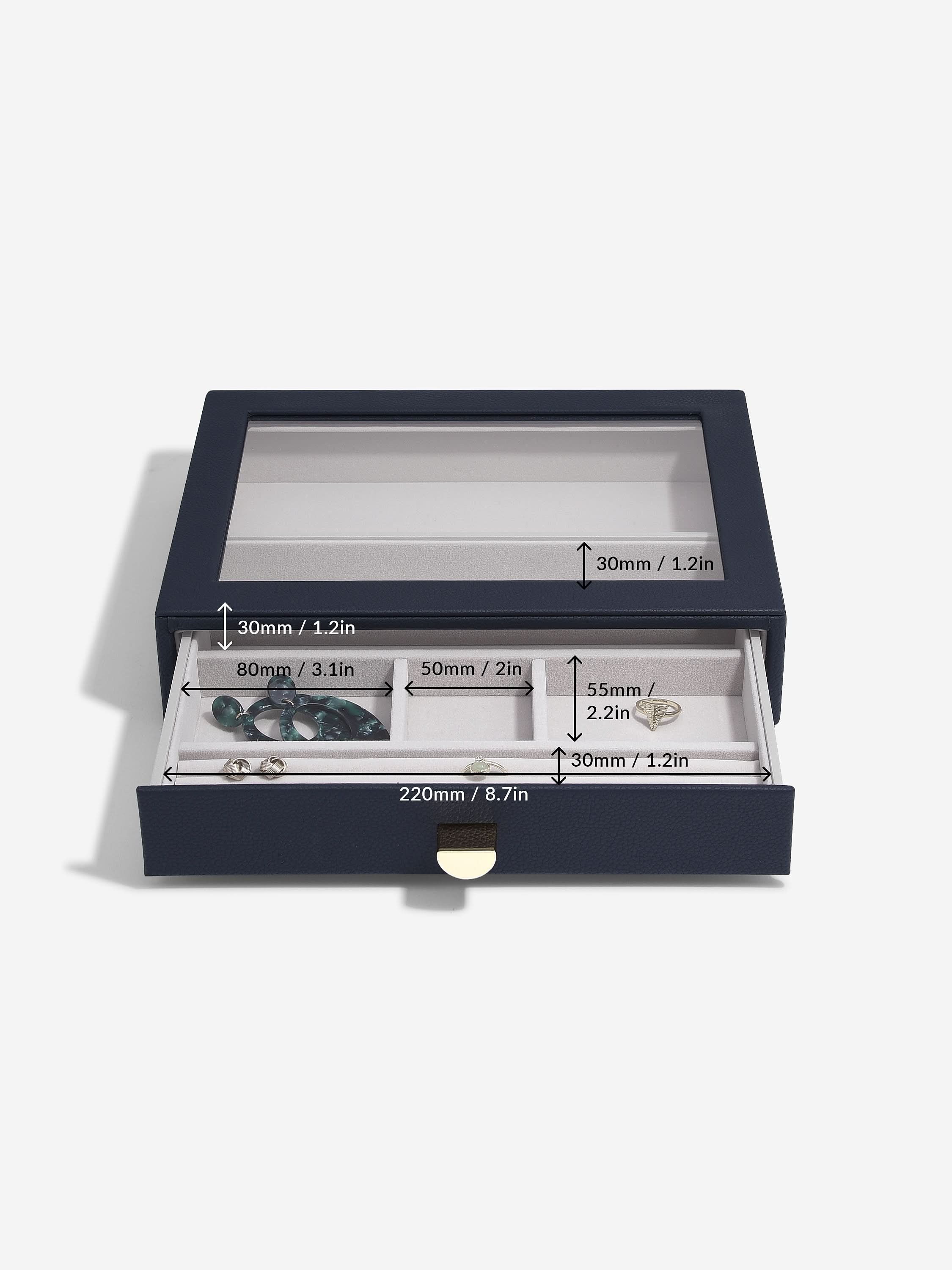 Stackers Klassieke Display Juwelendoos Set van 3 Marineblauw - Mystackers