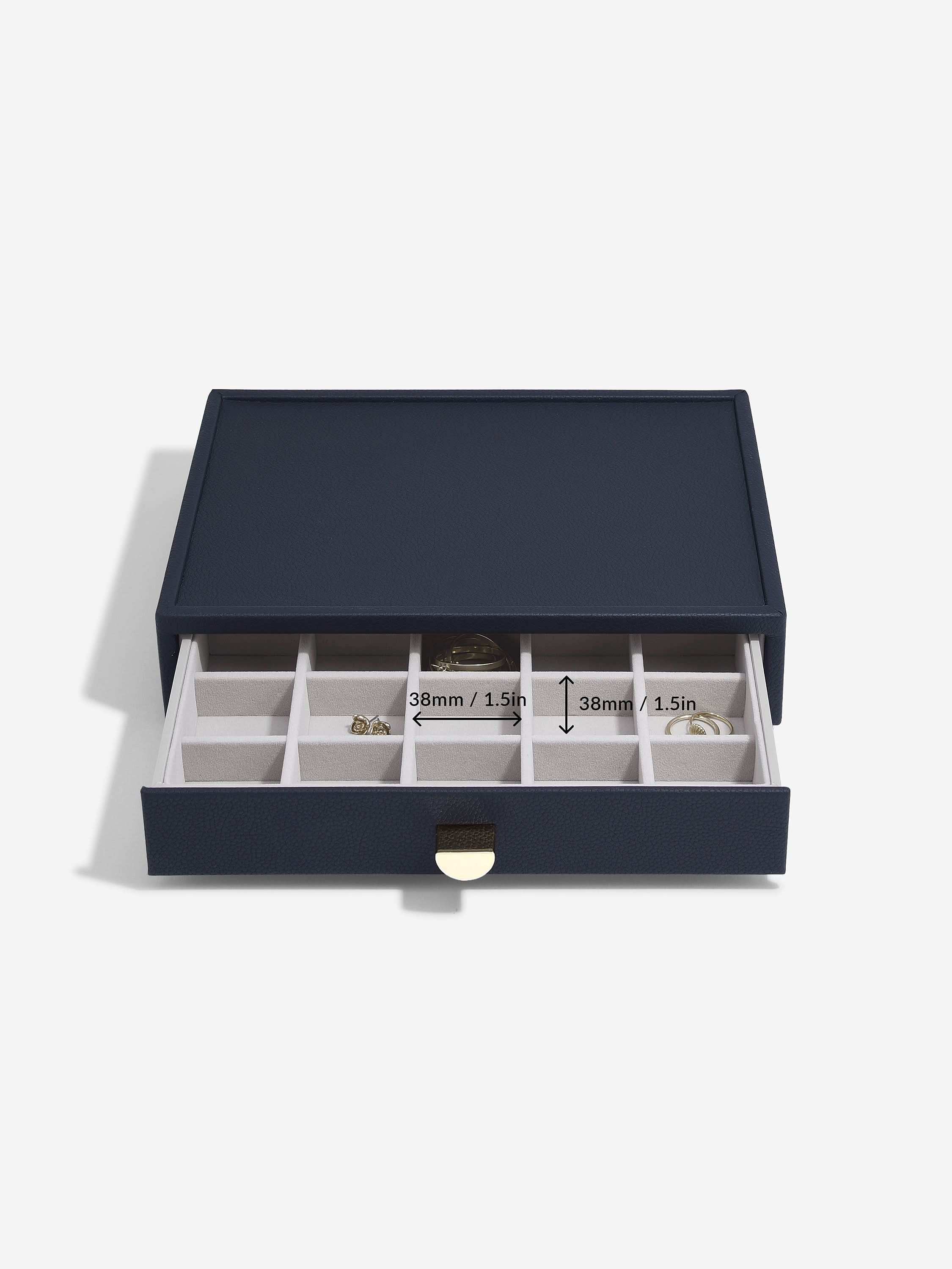 Stackers Klassieke Display Juwelendoos Set van 3 Marineblauw - Mystackers