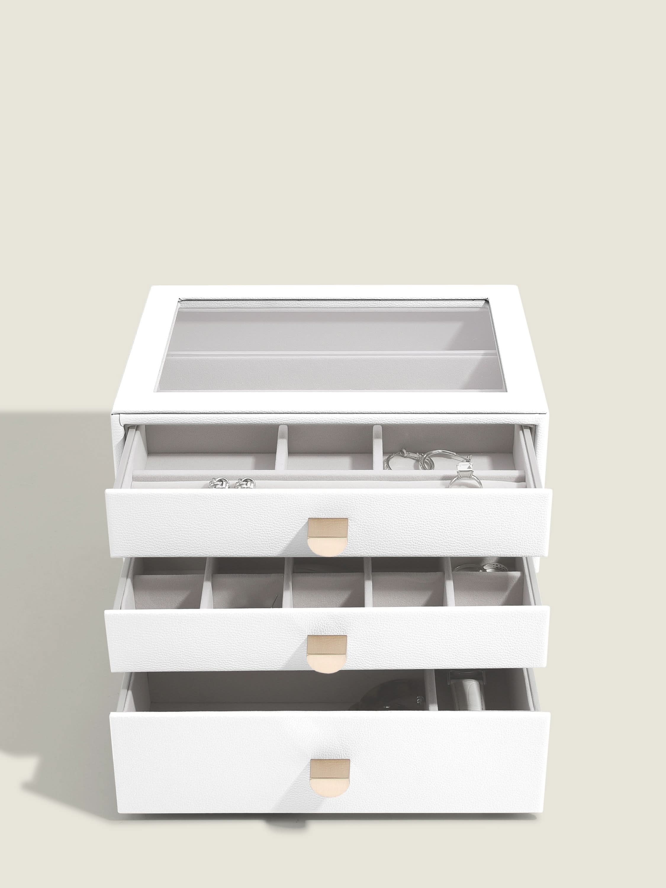 Stackers Klassieke Display Juwelendoos Set van 3 Wit - Mystackers