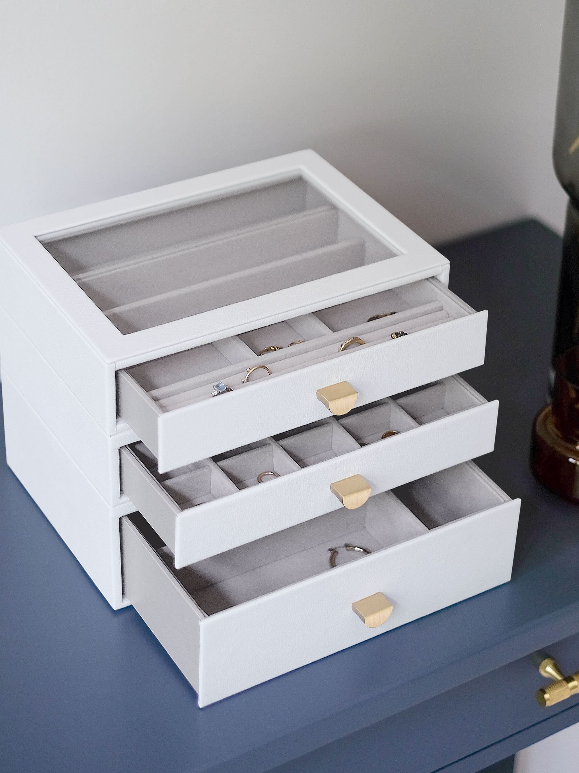 Stackers Classic Display Jewellery Box Set of 3 White