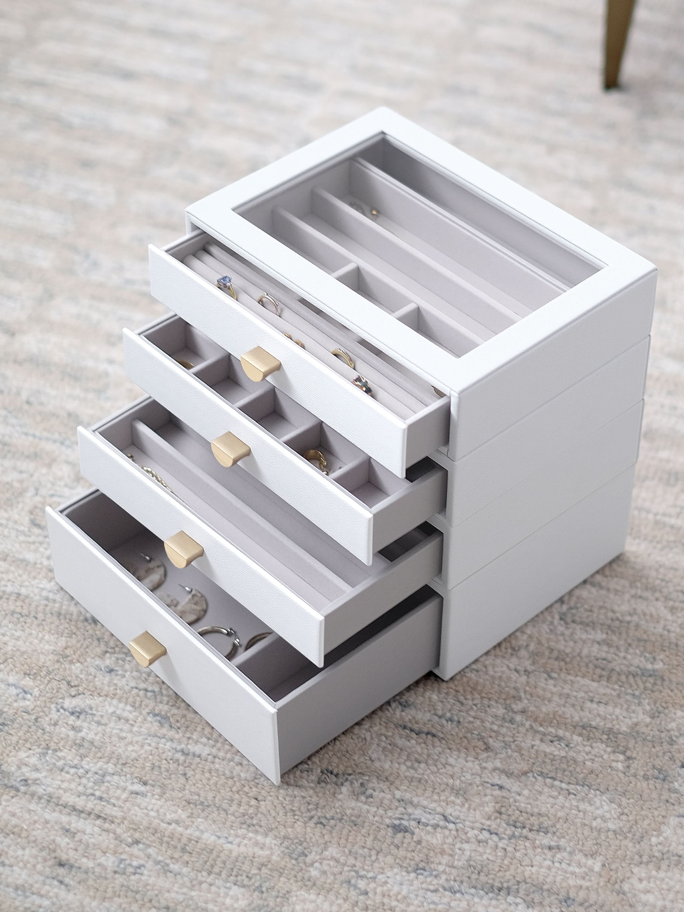 Stackers Classic Display Jewellery Box Set of 4 White