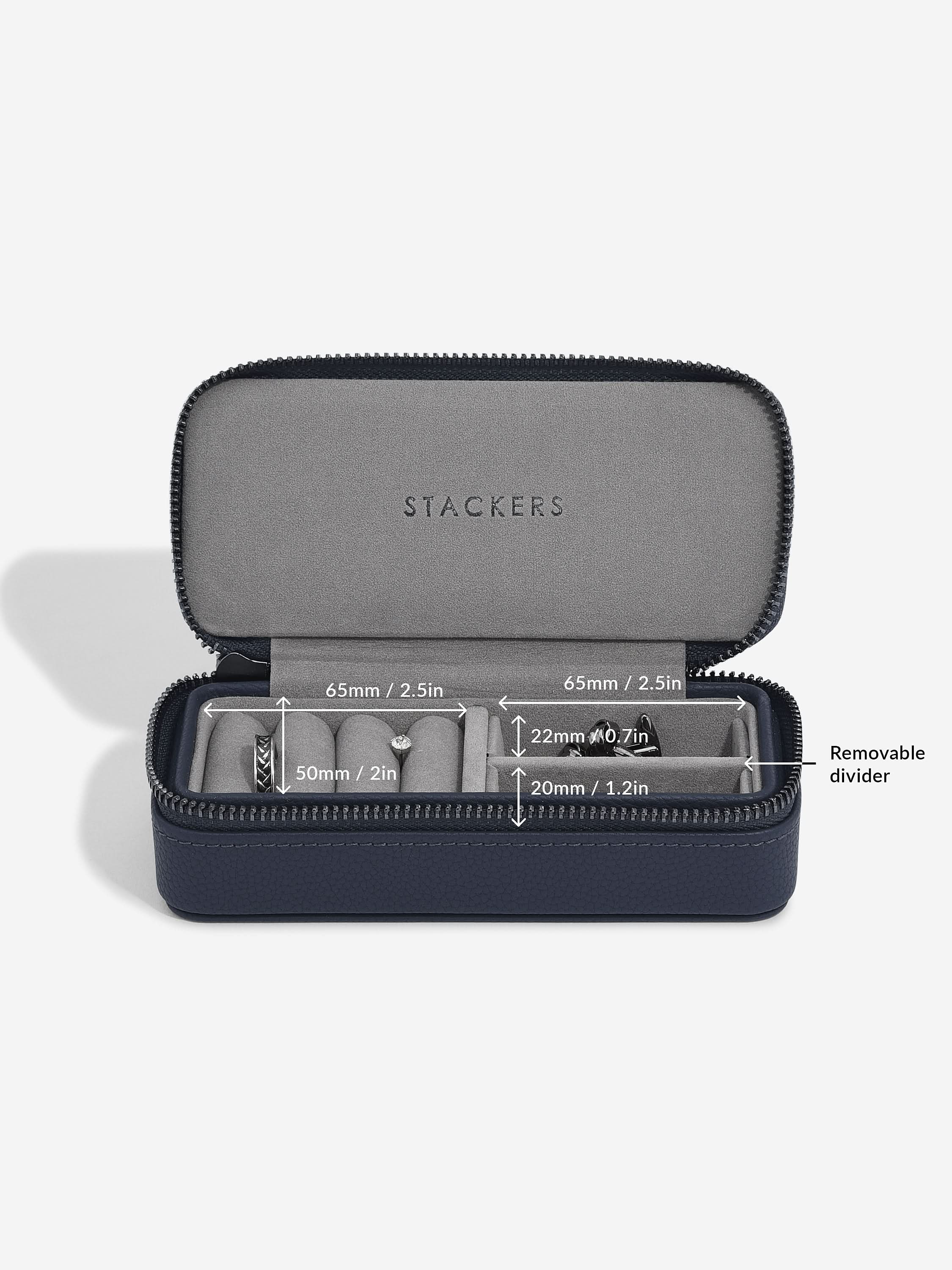 Stackers Medium Travel box Marineblauw/Donkergrijs