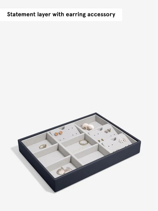 Stackers Standard Jewellery Layer for Classic Jewellery Box Navy Blue