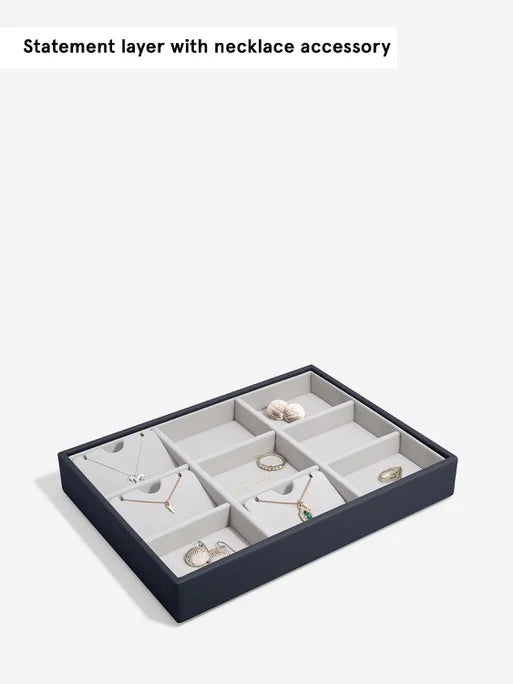 Stackers Standard Jewellery Layer for Classic Jewellery Box Navy Blue