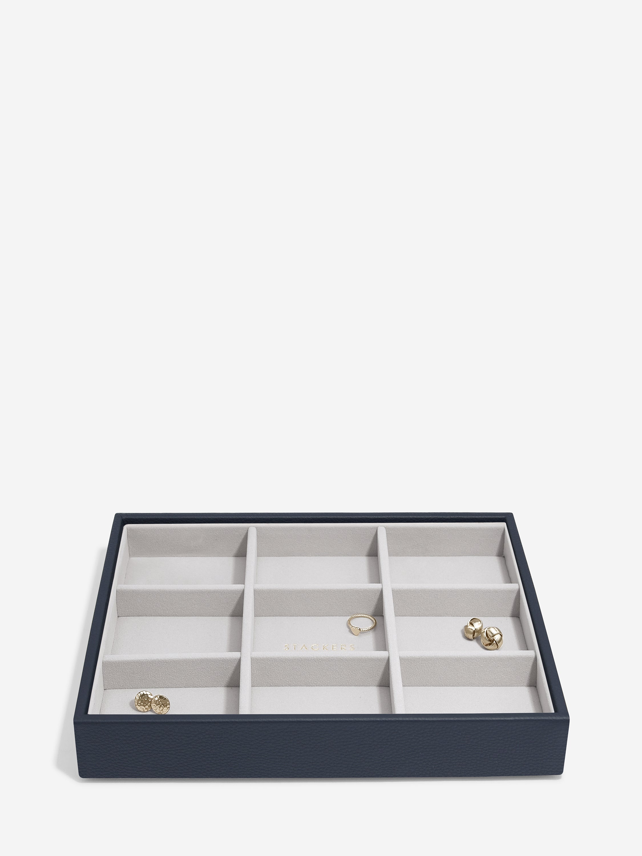 Stackers Standard Jewellery Layer for Classic Jewellery Box Navy Blue