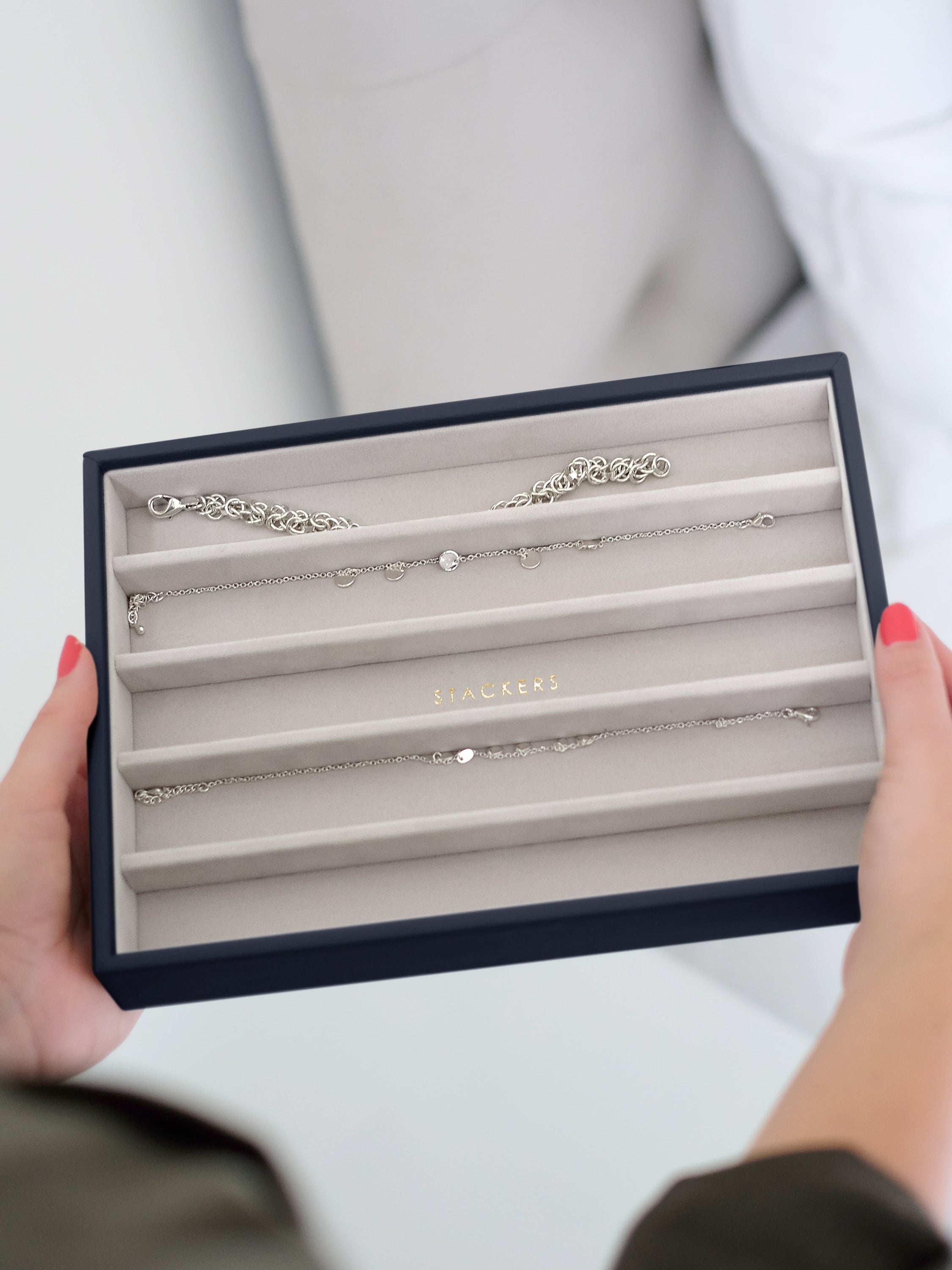 Stackers Necklace Layer for Classic Jewellery Box Navy Blue