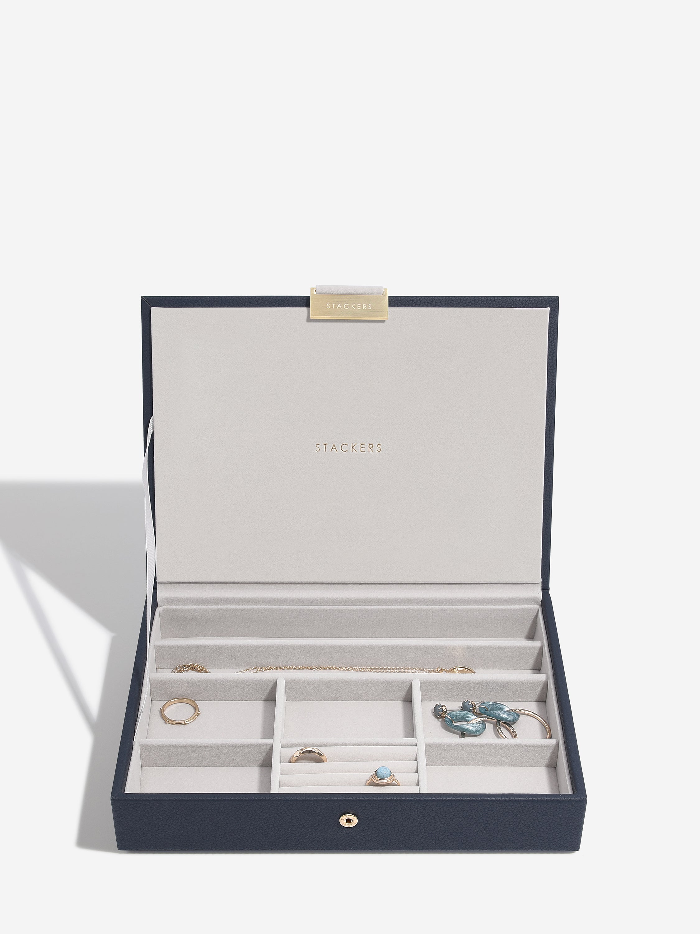 Stackers Classic Boîte à Bijoux Lot de 3 Bleu Marine