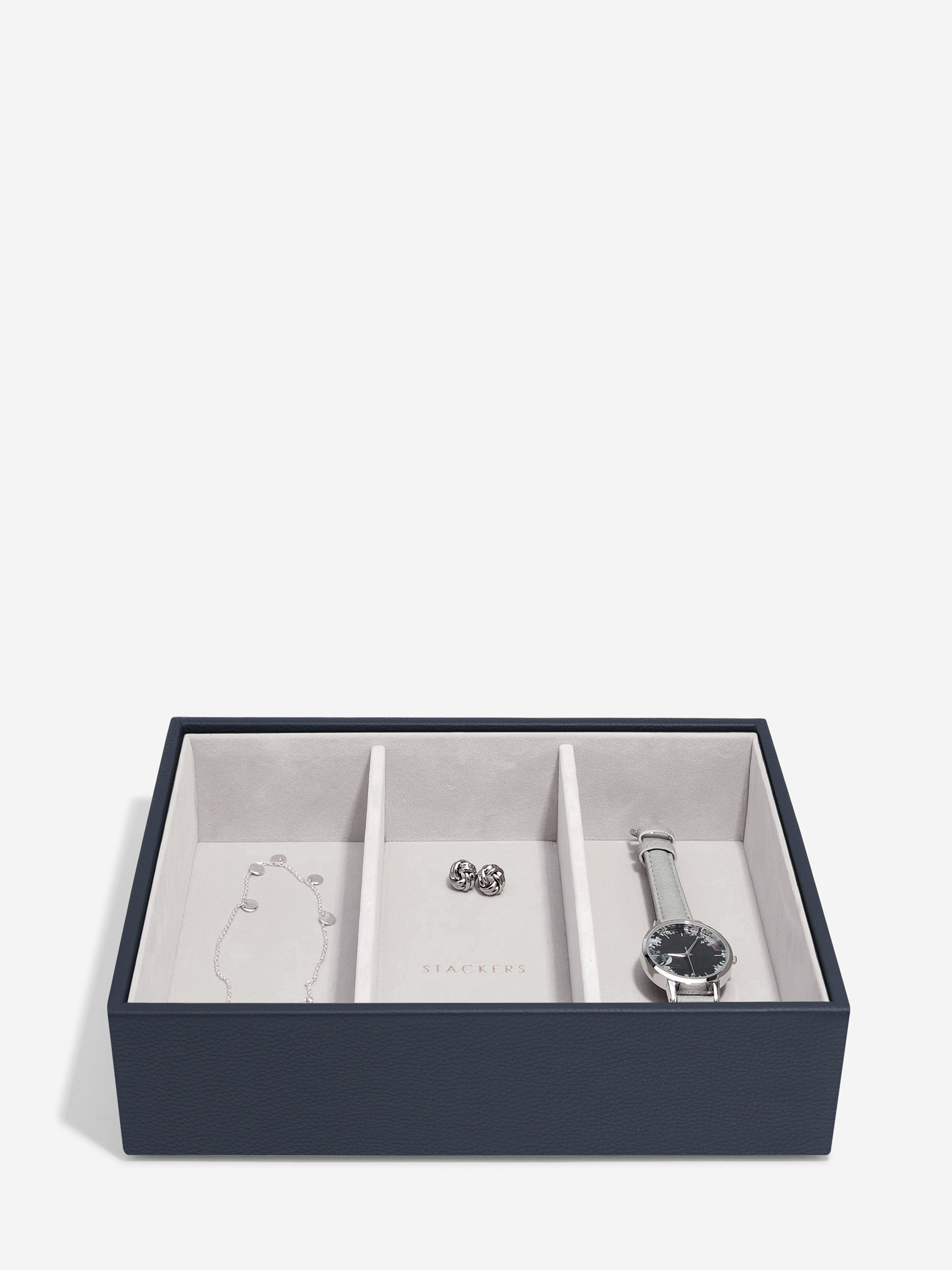 Stackers Classic Boîte à Bijoux Lot de 4 Bleu Marine