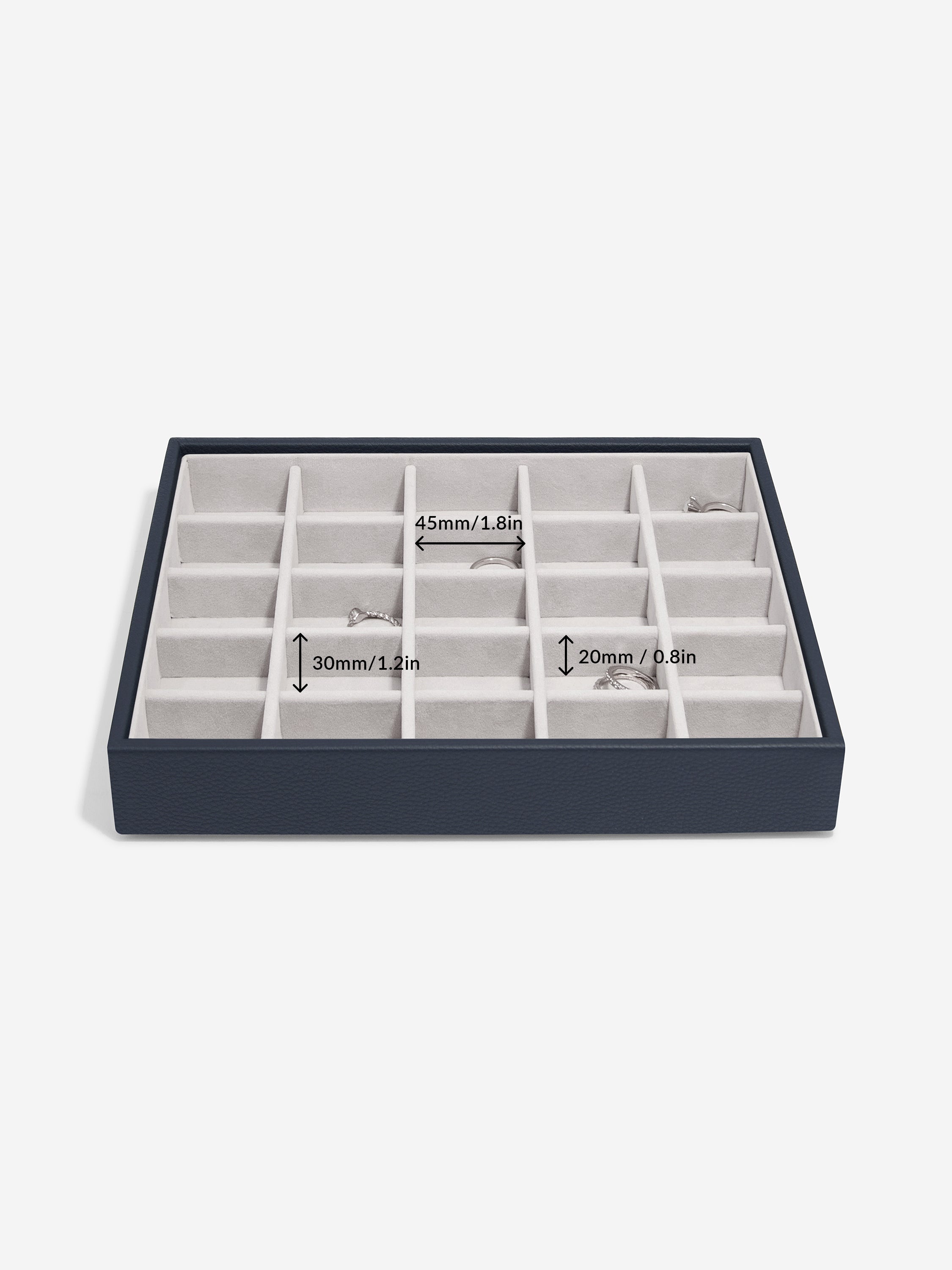 Stackers Classic Boîte à Bijoux Lot de 4 Bleu Marine
