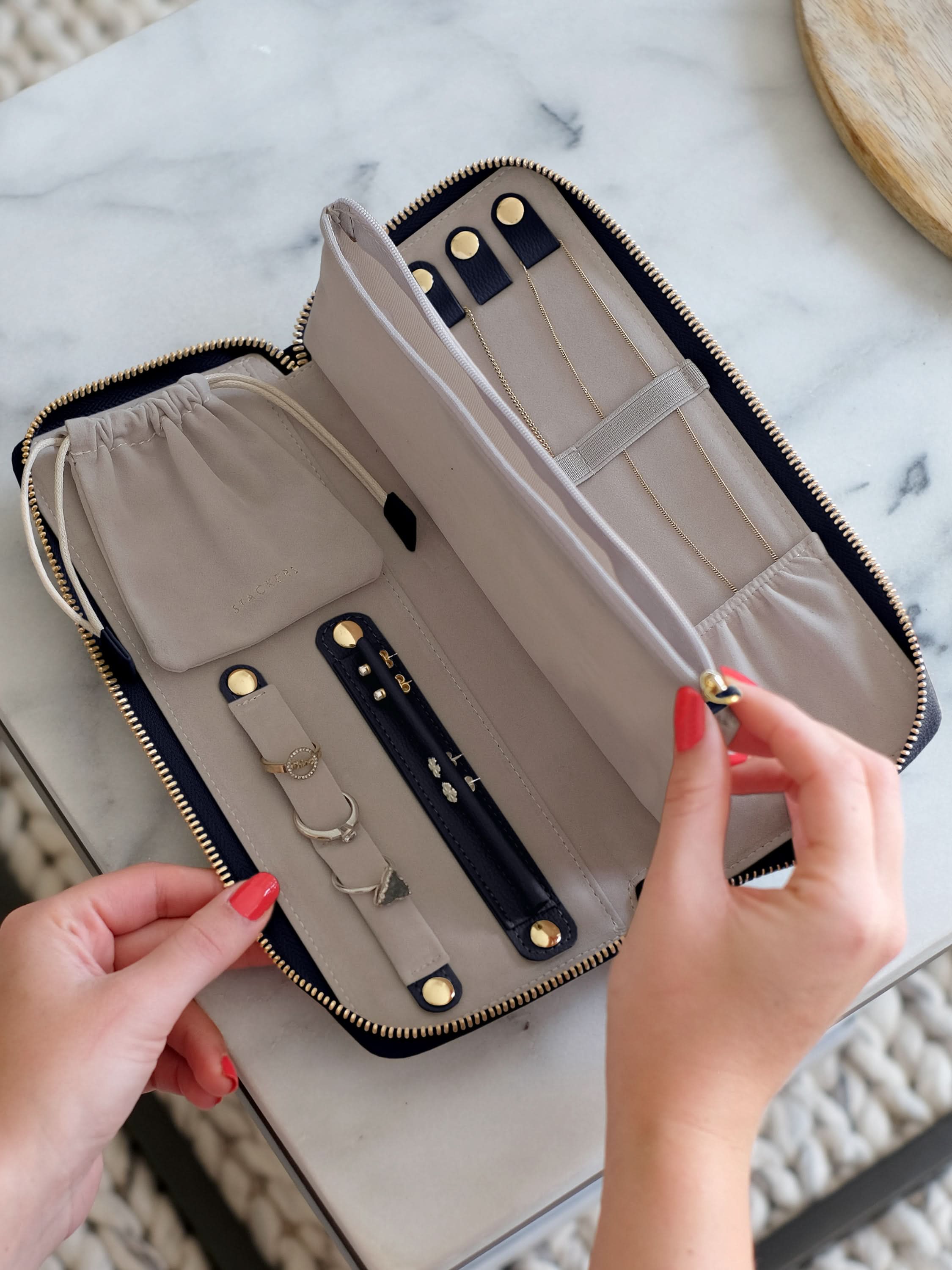 Stackers Jewellery Roll Marineblauw - Mystackers