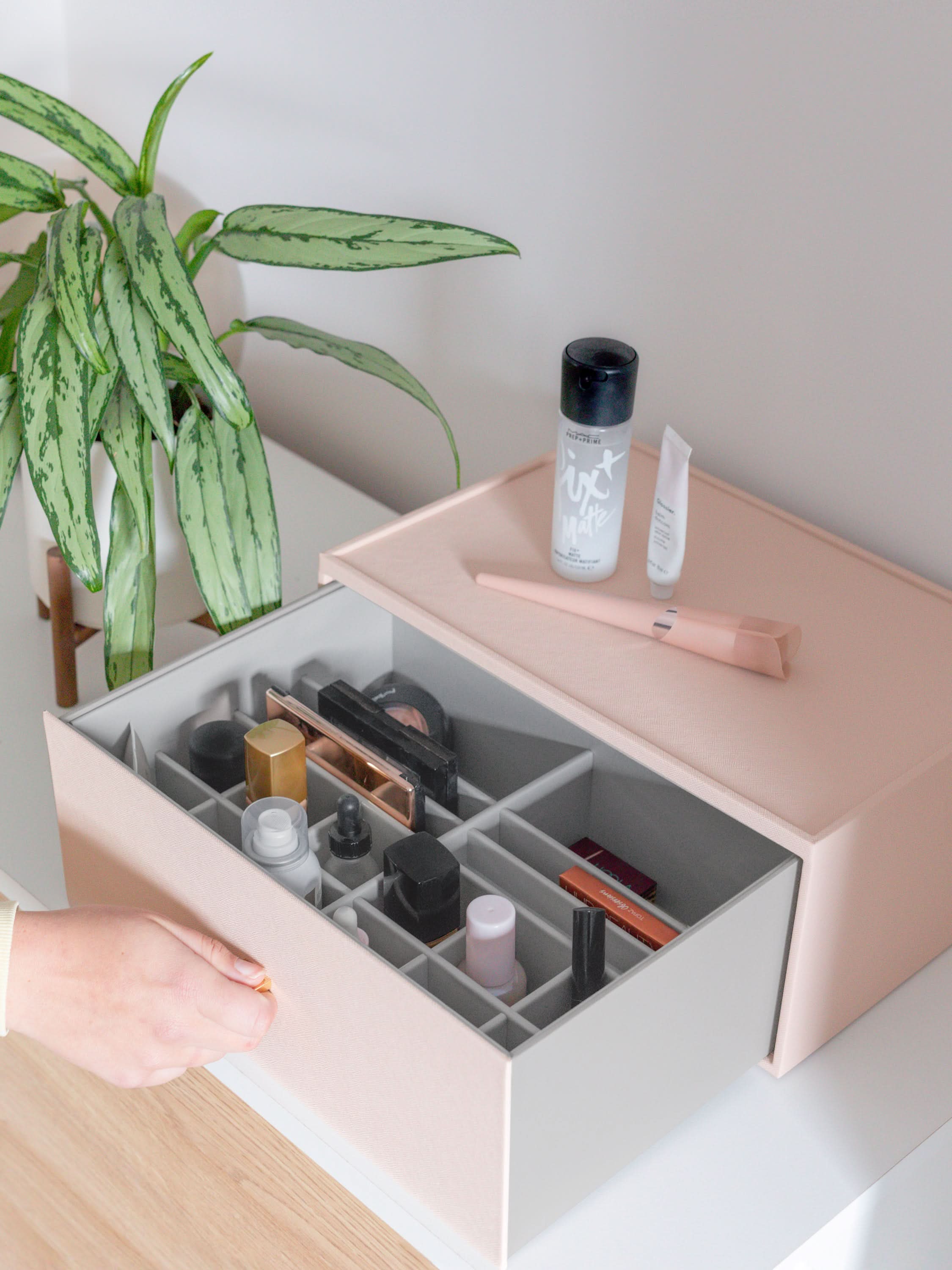 Stackers Supergrote Makeup Organizer Lade Roze
