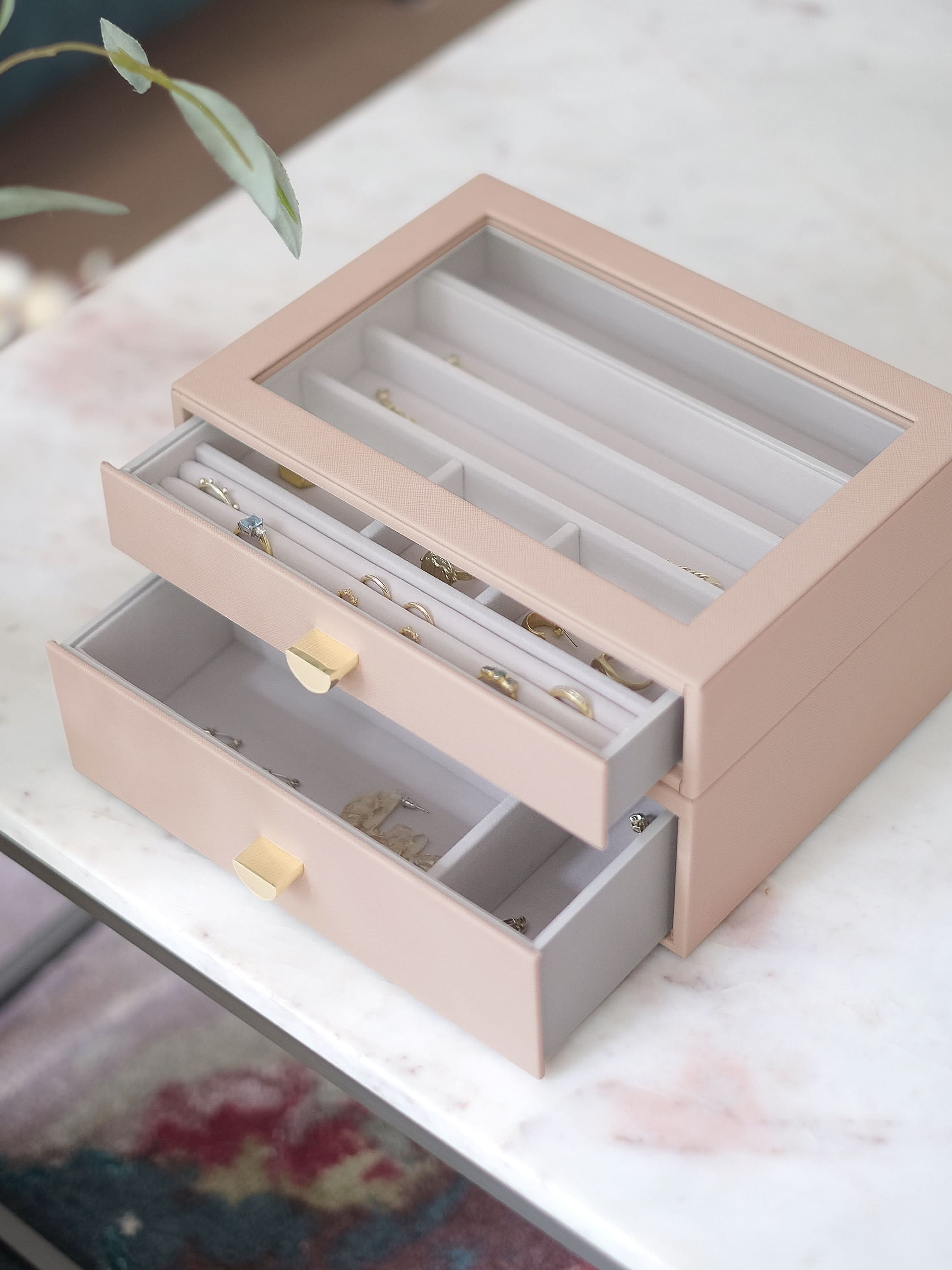 Stackers Classic Display Jewellery Box Set of 2 Pink