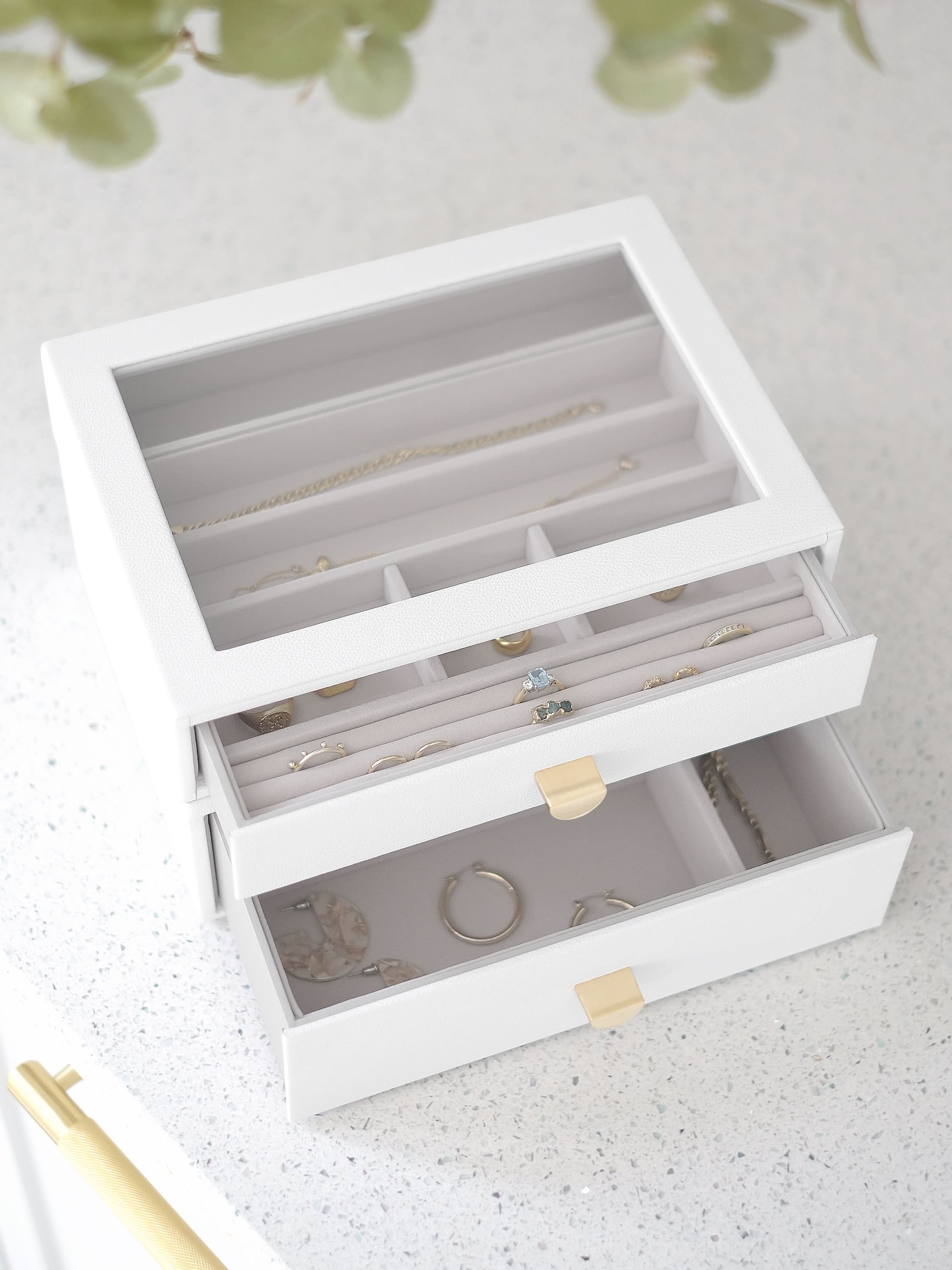 Stackers Classic Display Jewellery Box Set of 2 White