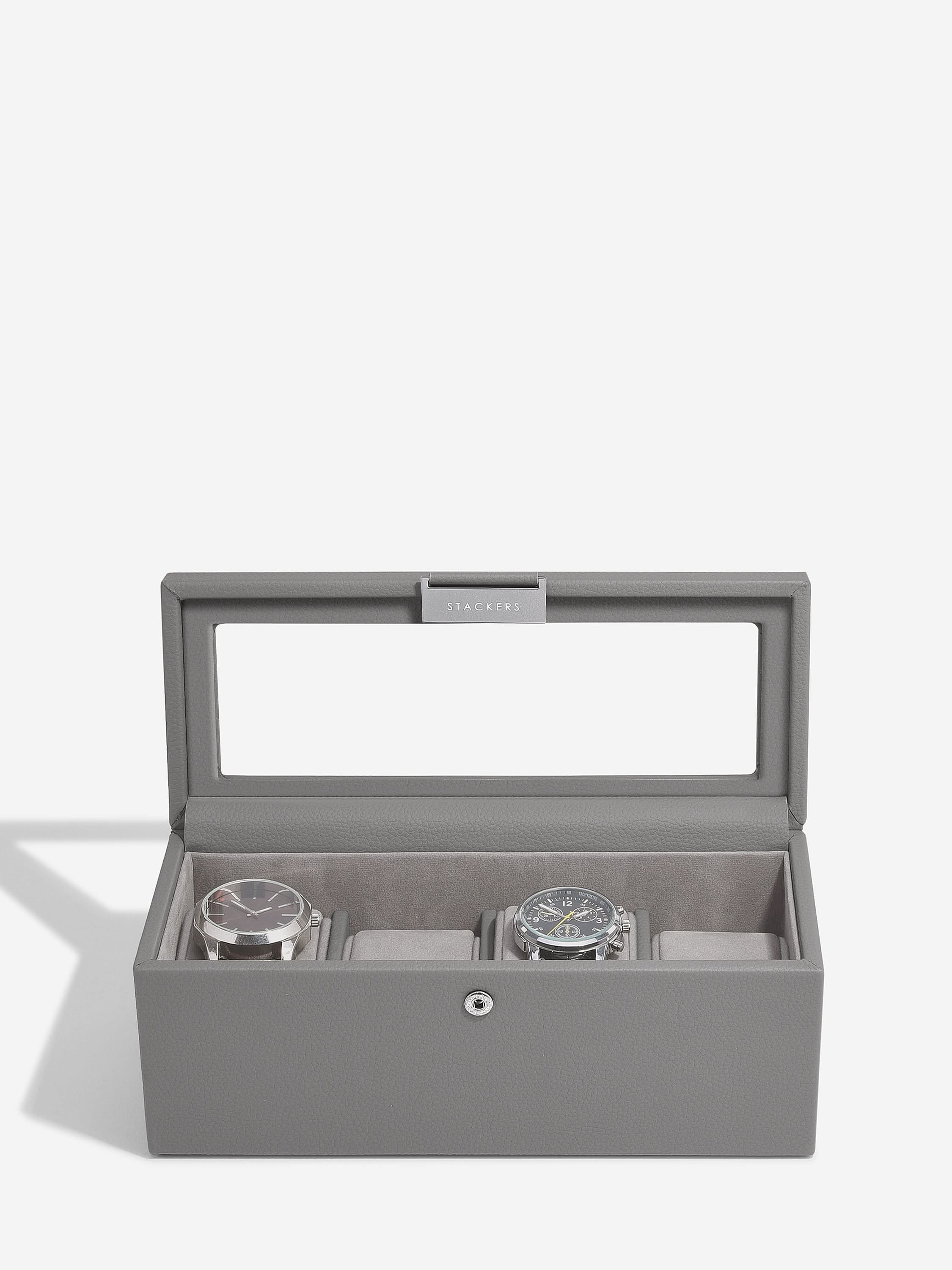 Stackers Four-Piece Watch Box Grey