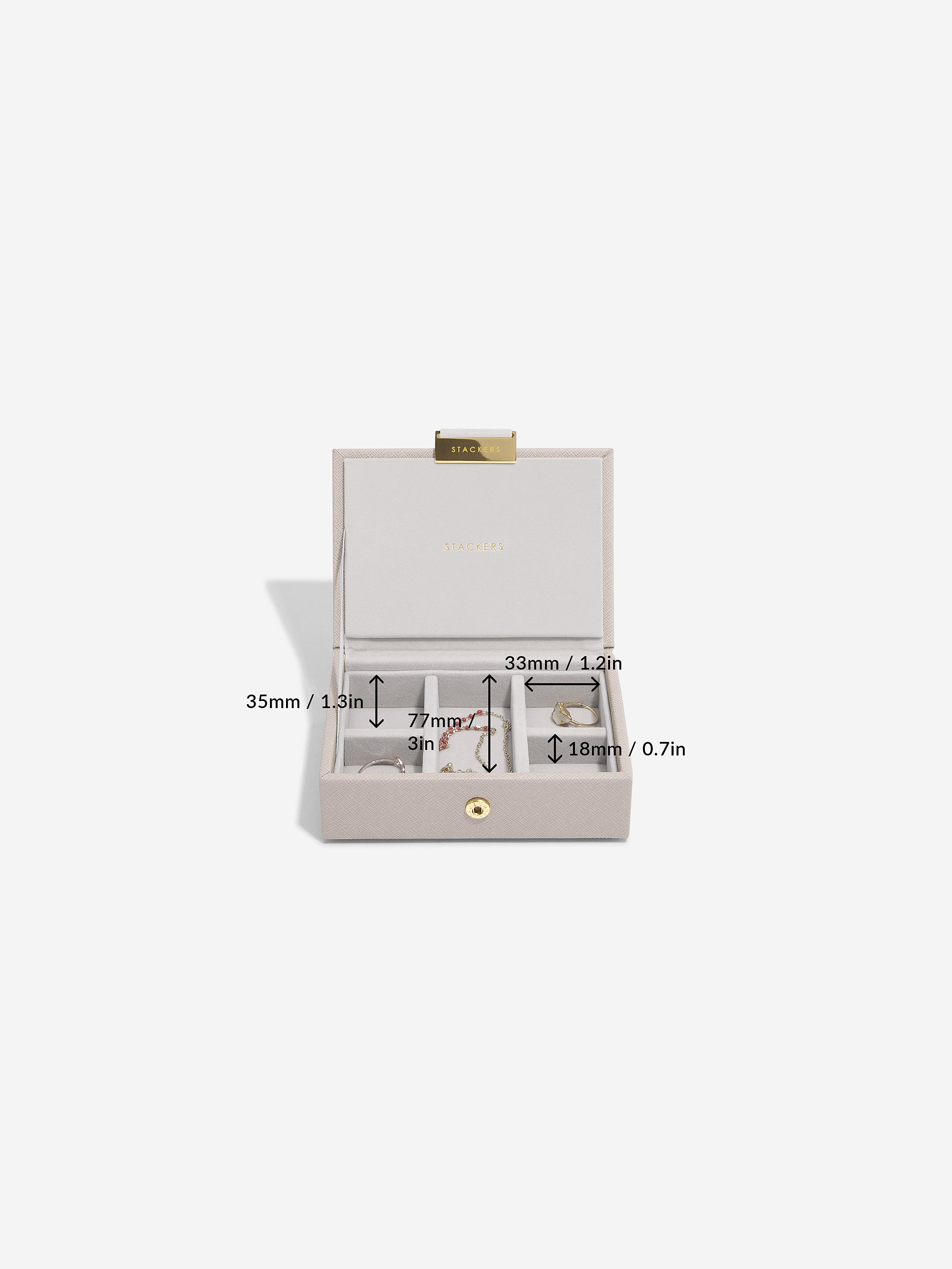 Stackers Micro Boîte à Bijoux Lot de 2 Taupe