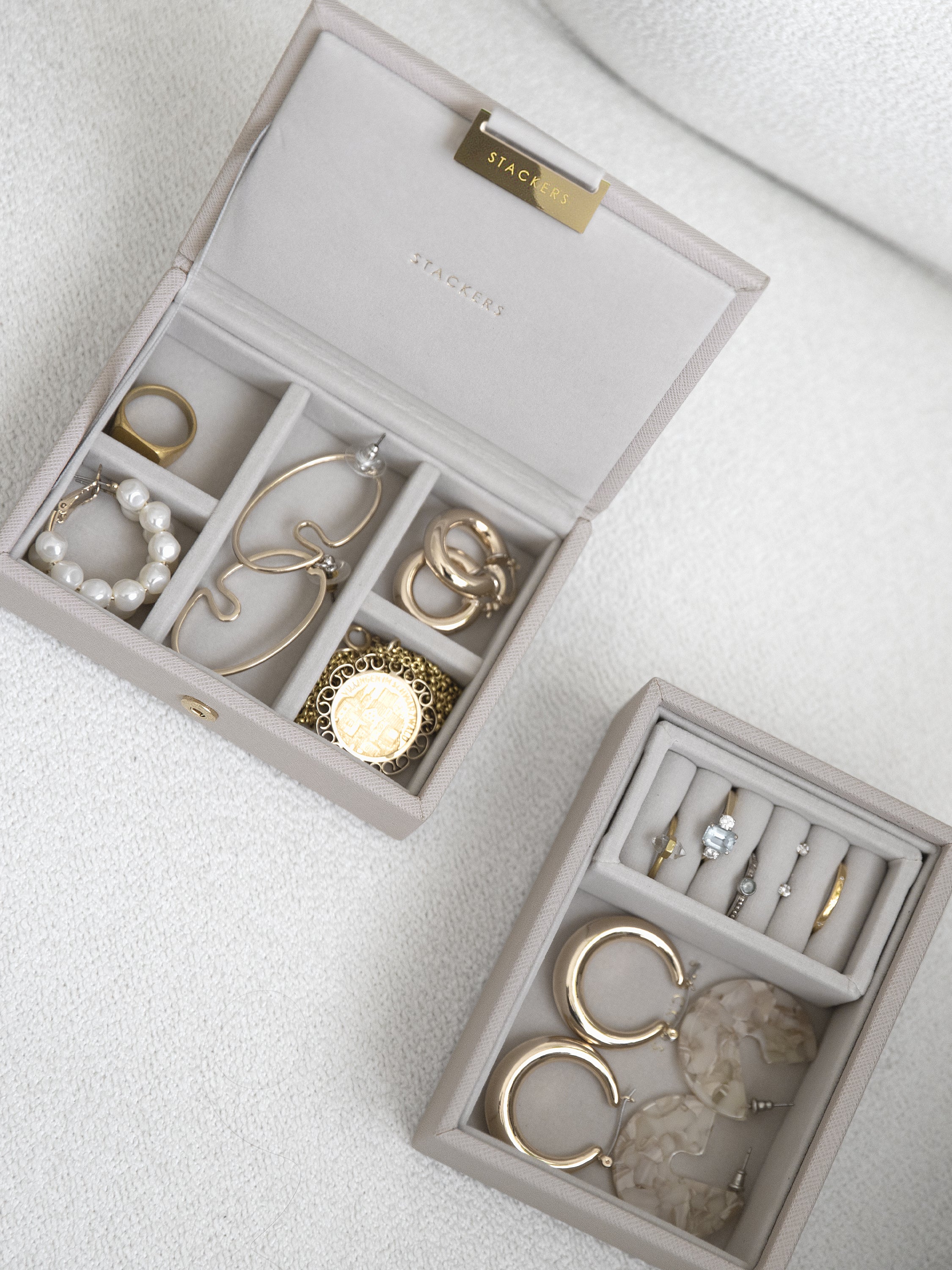 Stackers Micro Boîte à Bijoux Lot de 2 Taupe
