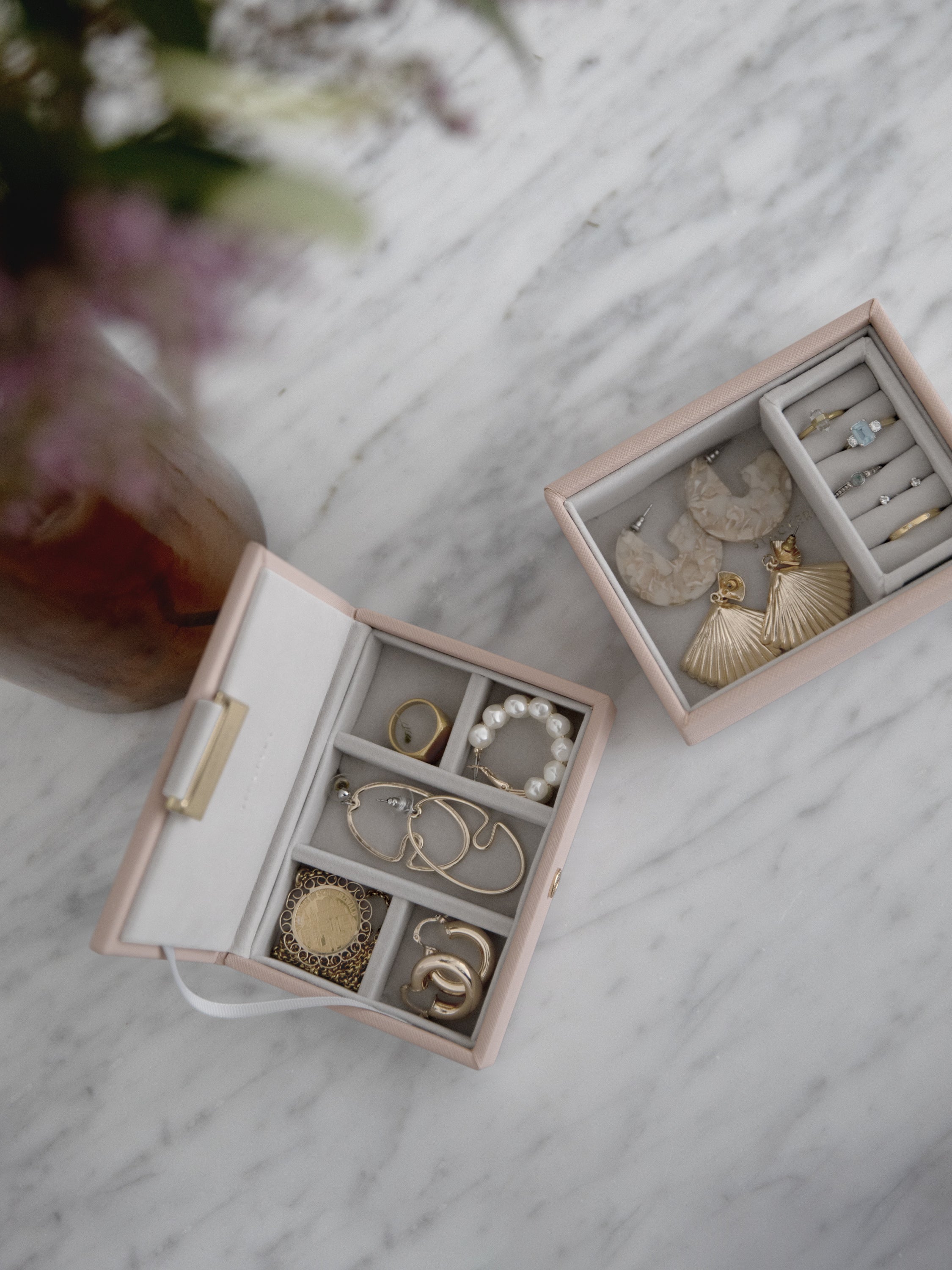 Stackers Micro Boîte à Bijoux Lot de 2 Rose
