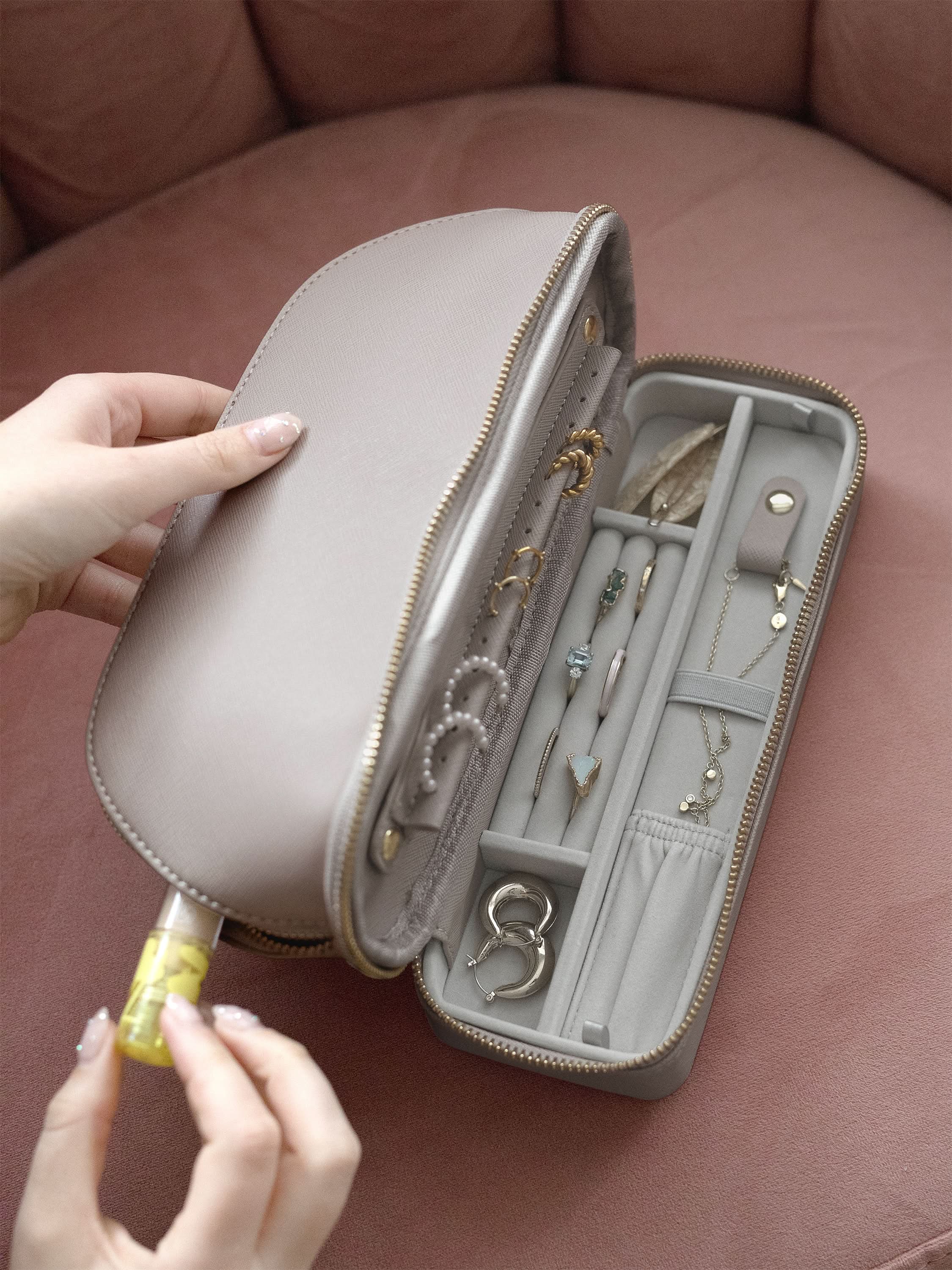 Stackers Trousse à cosmétiques et bijoux Taupe